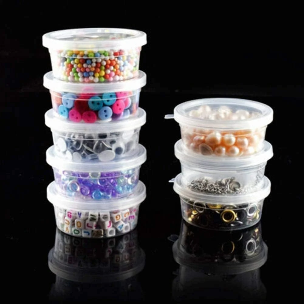 SWIUKPHE بسته 24 عددی ظروف نگهداری اسلایم پلاستیکی شفاف و قابل انباشته شدن با درب