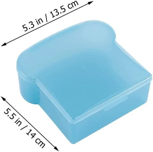 ظروف اسنک 4 عددی، ظروف ساندویچ، جعبه ساندویچ طرح نان تست، جعبه نگهداری مواد غذایی با درب، جعبه کیک، ظرف هات داگ برای آماده سازی غذا در آشپزخانه منزل، اسنک کودکان