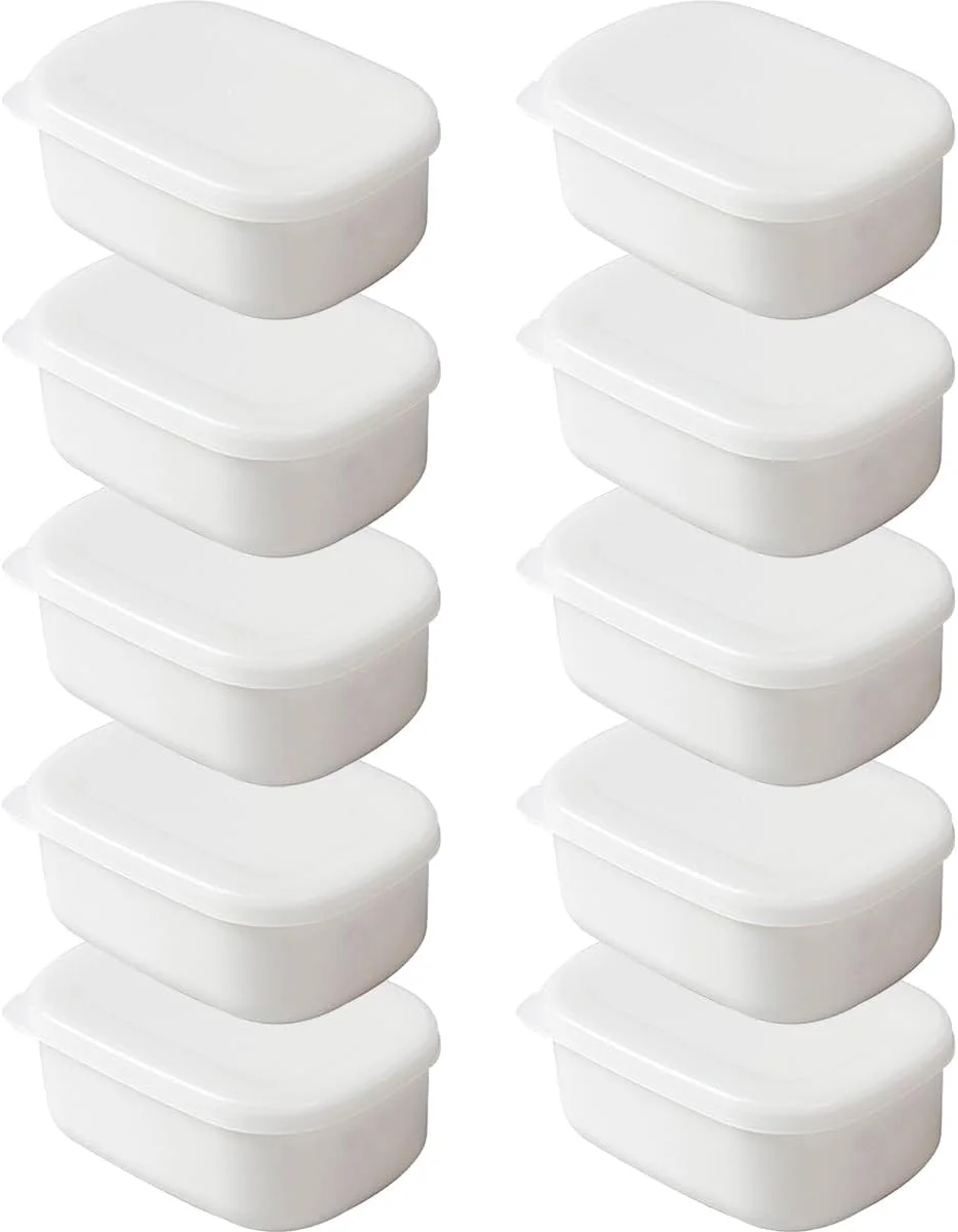 ست 10 عددی ظروف فریزری مواد غذایی با درب، ظروف نگهداری غذای پلاستیکی کوچک بدون BPA برای آماده سازی غذا، ایده آل برای انجماد، نگهداری و تقسیم وعده های غذایی