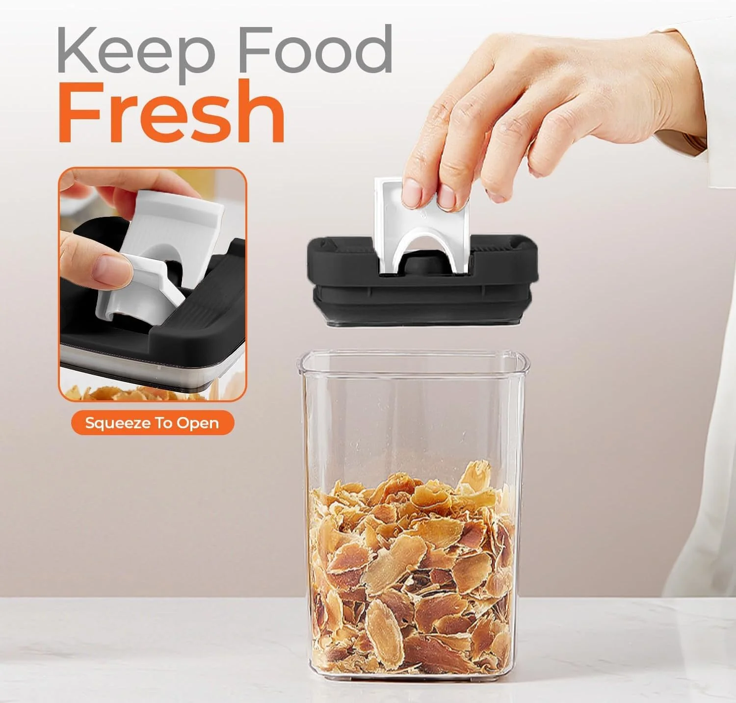 ست 6 تکه ظروف نگهداری مواد غذایی درب دار nomadlyf | ظروف پلاستیکی آشپزخانه با درب | 5000 میلی لیتر، 3000 میلی لیتر، 620 میلی لیتر، 2 عدد 300 میلی لیتر، 180 میلی لیتر | ایده آل برای مواد غذایی خشک، تنقلات، غلات و انبار | F