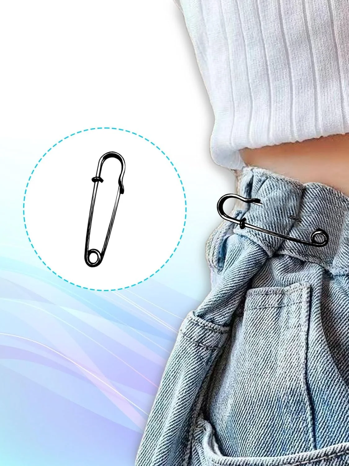 سنجاق قفلی بزرگ مشکی Keepsweat، سایز 55 میلیمتر / 2.17 اینچ سنجاق قفلی بزرگ مشکی Keepsweat، سایز 55 میلیمتر / 2.17 اینچ