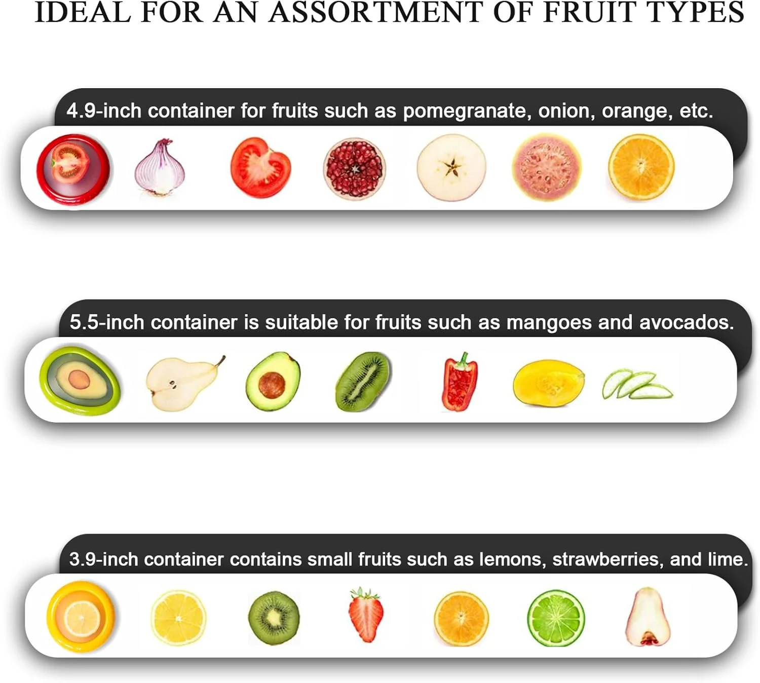 ظروف نگهداری میوه برای یخچال، نگهدارنده آووکادو، جعبه نگهداری ضد اکسیداسیون میوه و سبزیجات، مجموعه 4 عددی ظروف نگهداری قابل استفاده مجدد در یخچال برای حفظ تازگی مواد غذایی