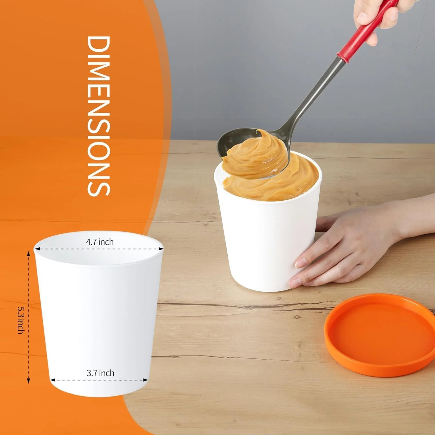 ست ظروف بستنی قابل استفاده مجدد (بسته 4 عددی - 1 کوارت هر کدام) با درب های سیلیکونی | بدون نشتی، قابل چیدن و قابل شستشو در ماشین ظرفشویی، مناسب برای نگهداری بستنی خانگی در فریزر