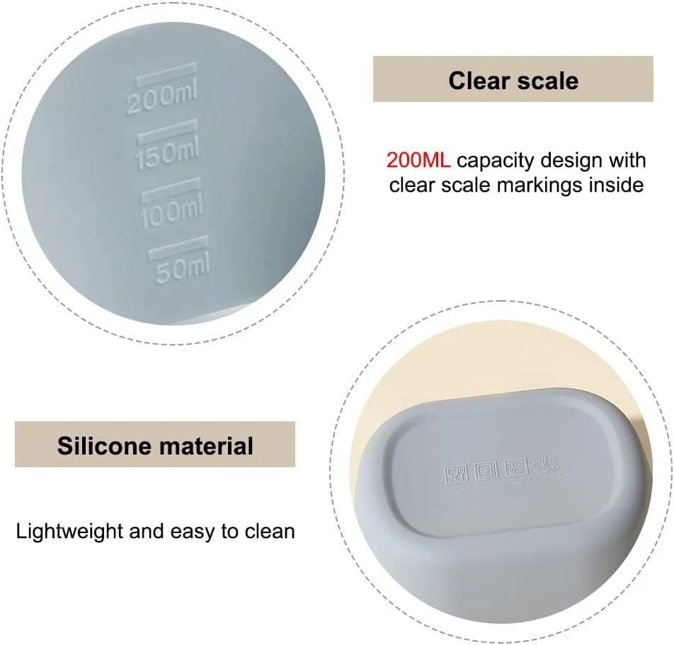 ظروف اسنک قابل استفاده مجدد، 4 عدد جعبه سیلیکونی کوچک نگهداری مواد غذایی با درب، ظروف سس ضد نشت و قابل چیدن برای مایکروویو، فریزر و ماشین ظرفشویی 200 میلی لیتر