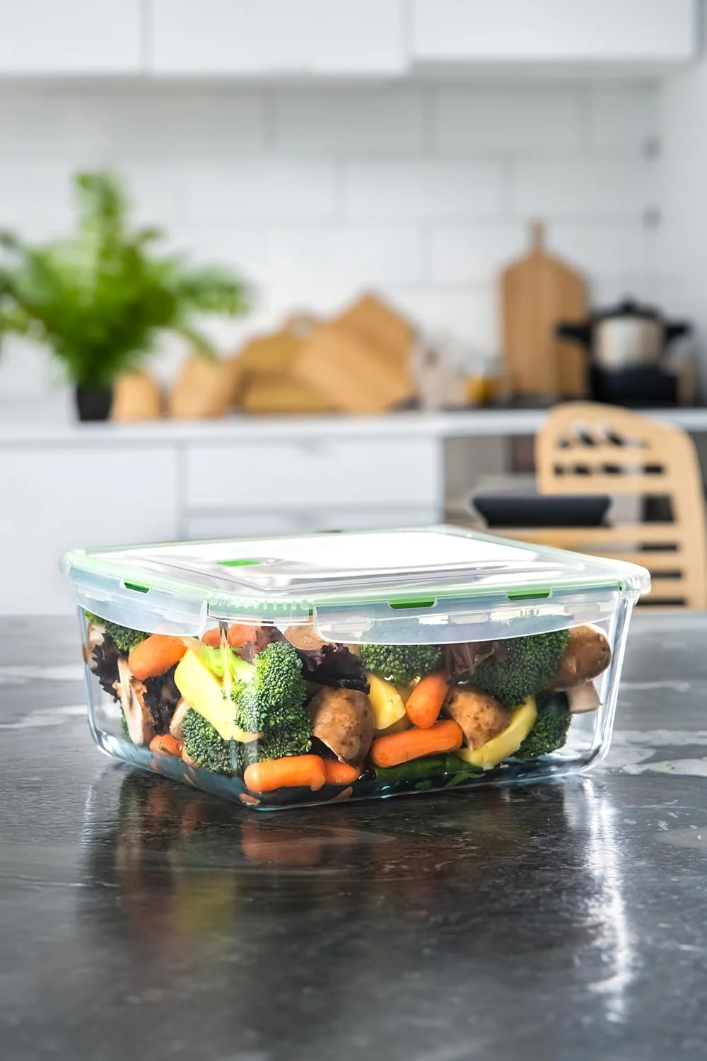 ظروف نگهداری مواد غذایی شیشه ای بزرگ AGTRADE با درب های محکم، 3.5 لیتری، سایز بزرگ مناسب خانواده، ظرف پخت و پز و مرینیت مستطیلی