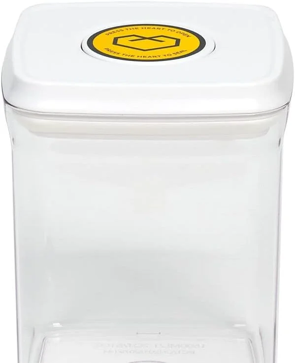 ظرف پاپ آپ مربع 1.5 لیتری هوم اسمیتس، سازمان دهنده آشپزخانه و انبار، قوطی پلاستیکی با درب بادوام، ایده آل برای غلات، آرد و شکر.