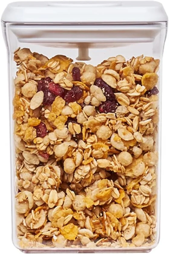 ظرف پاپ آپ مربع 1.5 لیتری هوم اسمیتس، سازمان دهنده آشپزخانه و انبار، قوطی پلاستیکی با درب بادوام، ایده آل برای غلات، آرد و شکر.