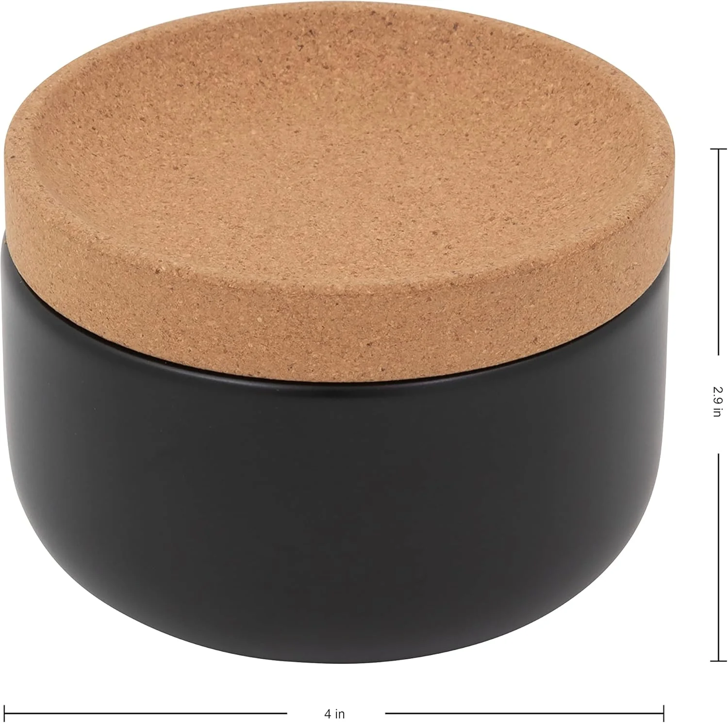 ظرف نمک خوکچه سرامیکی و چوب پنبه ای کامن اشتاین، 10x10x7.5 سانتی متر، مشکی