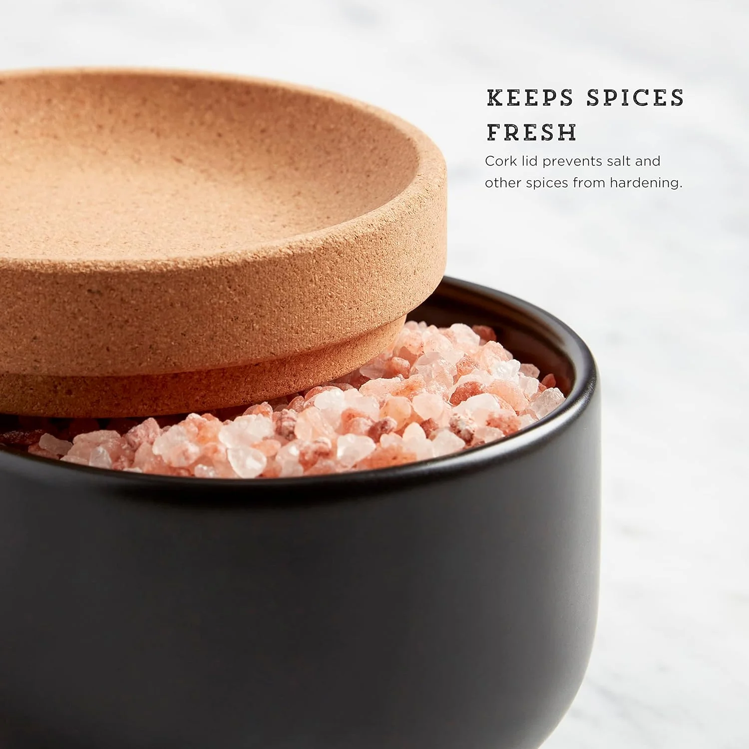 ظرف نمک خوکچه سرامیکی و چوب پنبه ای کامن اشتاین، 10x10x7.5 سانتی متر، مشکی