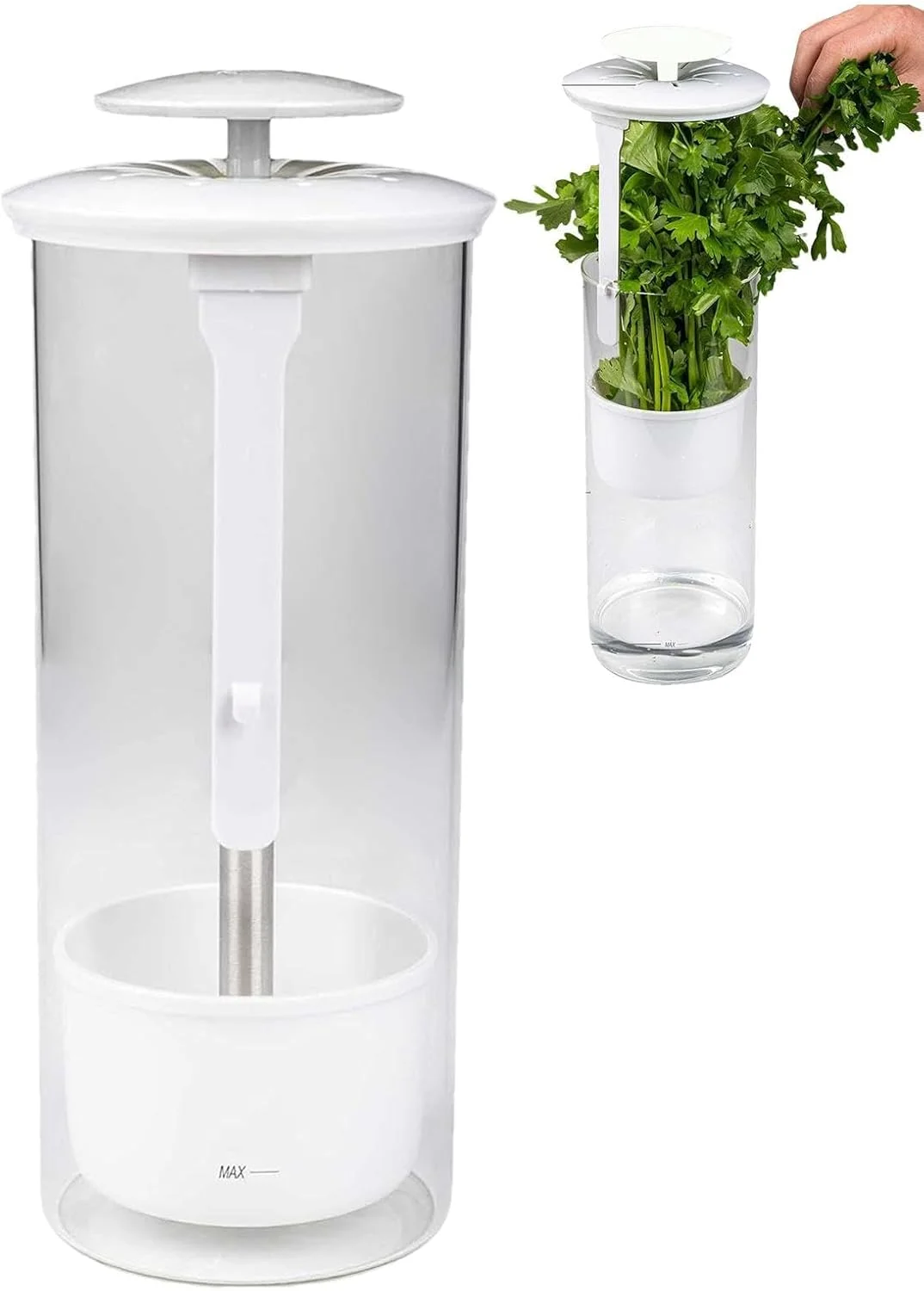 نگهدارنده سبزیجات سبز Excefore، ظرف نگهداری گیاهان معطر برای یخچال، طراحی شده برای حداکثر تازگی، ظروف نگهداری گیاهان معطر با دسترسی آسان برای یخچال، نگهدارنده گشنیز