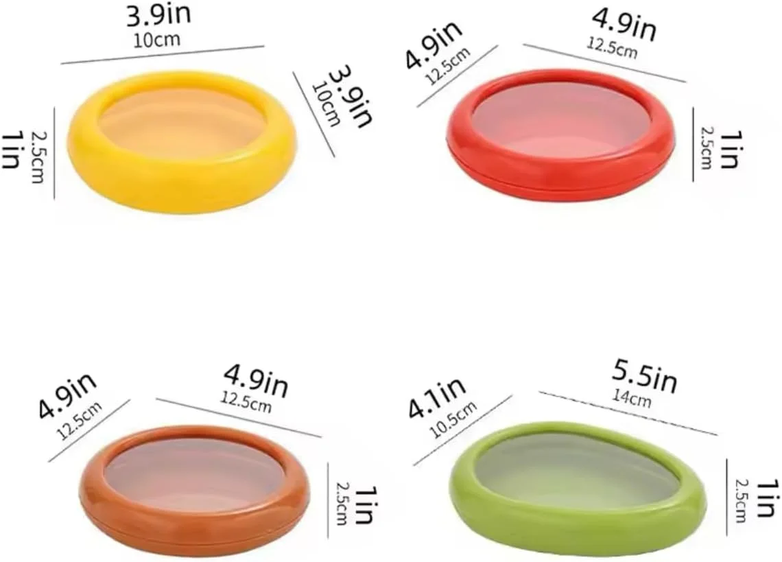 ظروف نگهداری مواد غذایی برای میوه و سبزیجات، ظروف نگهداری آشپزخانه با درب های مهر و موم شده، شفاف و ضد هوا، ست 4 عددی برای پیاز، لیمو، آووکادو، گوجه فرنگی