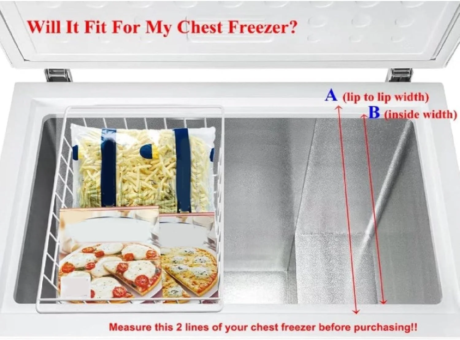 سبدهای سیمی فریزر Luqeeg، 2 عدد سازمان دهنده سطل یخچال، تقسیم کننده های یخچال با دسته، سبدهای فریزر برای نگهداری و سازماندهی منزل، اداره، حمام