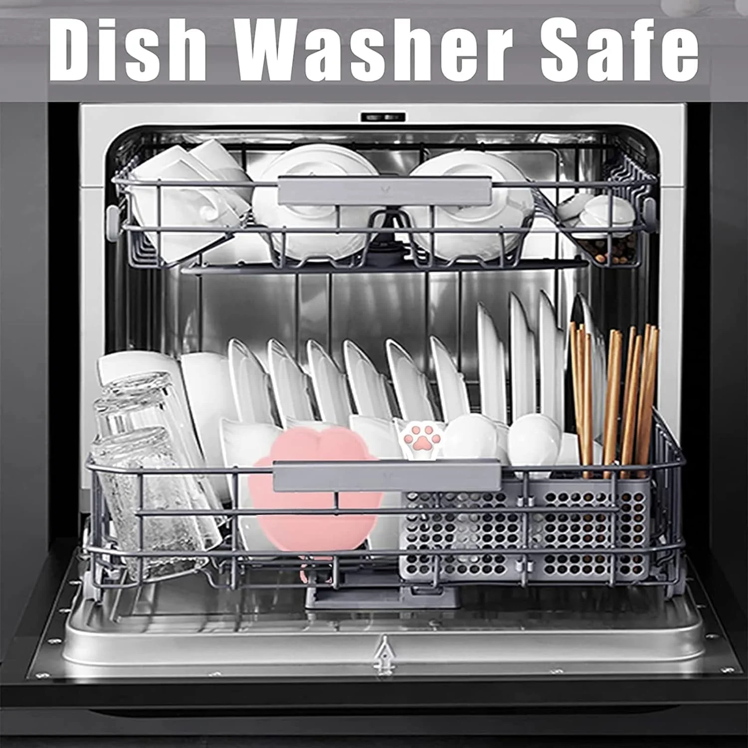 درب قوطی غذای گربه Paporich به همراه قاشق، روکش سیلیکونی برای نگهداری غذای مرطوب حیوانات، درپوش قابل استفاده مجدد برای قوطی های 90/150/153/165/360/390 گرمی، قابل شستشو در ماشین ظرفشویی و استفاده در یخچال