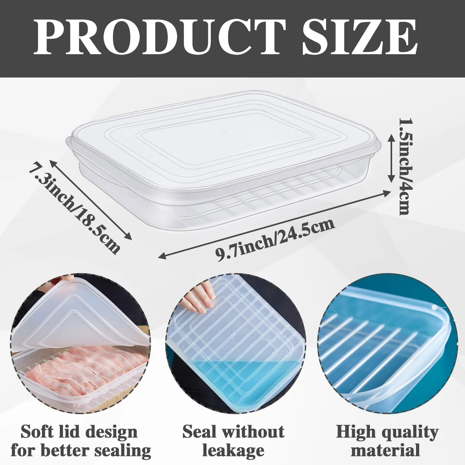 مجموعه 6 عددی ظروف درب دار دلی - نگهداری مواد غذایی در یخچال، مناسب برای بیکن، پنیر و گوشت سرد - ظروف پلاستیکی شفاف با درب های محکم - ایده آل برای آماده سازی وعده های غذایی و نگهداری شیرینی