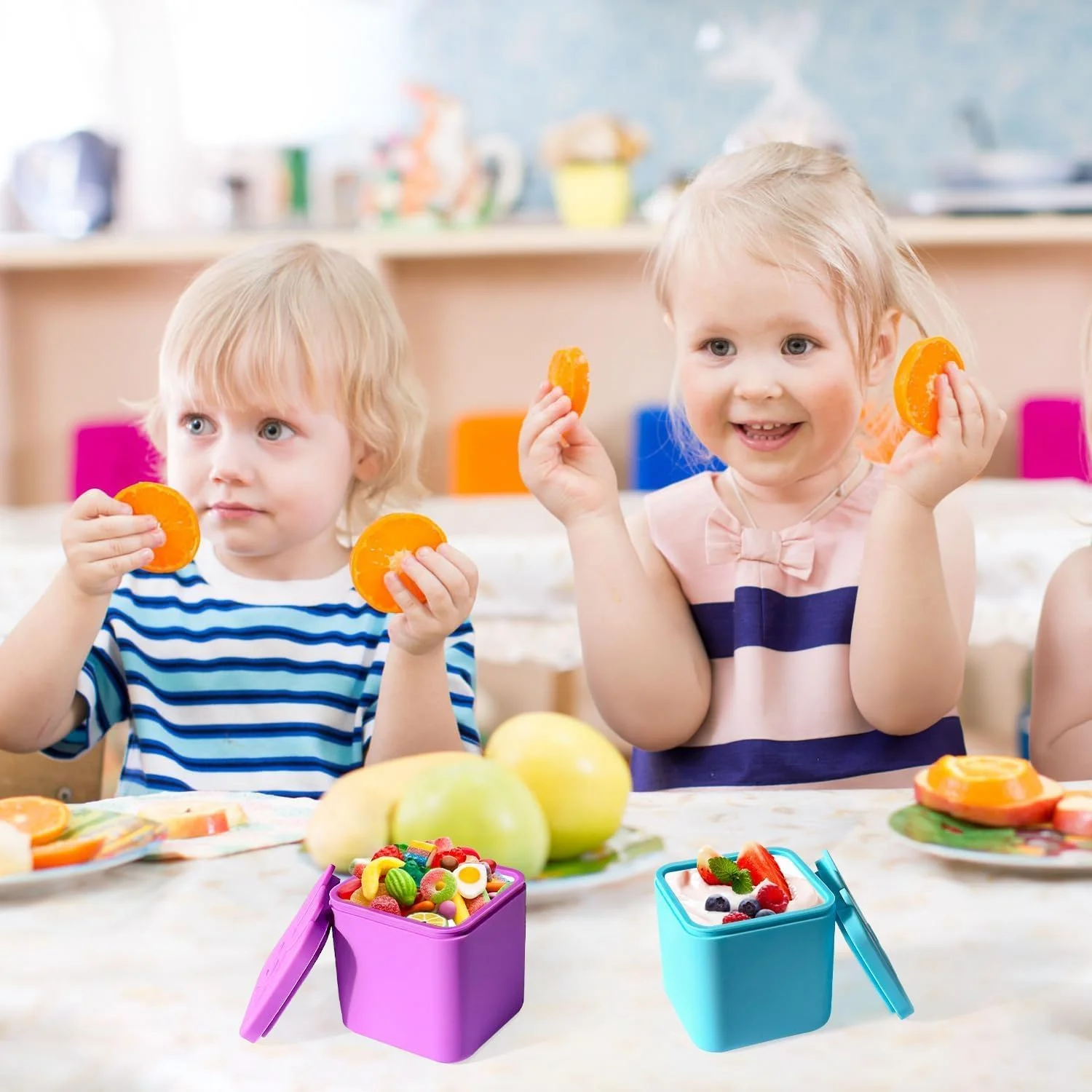 ظروف چاشنی سیلیکونی درب دار مناسب بنتو باکس، بسته 4 عددی، ظروف سس سالاد بدون نشتی برای کودکان، ظرف چاشنی اسنک 128 میلی لیتری، کاسه سس برای ناهار و پیک نیک