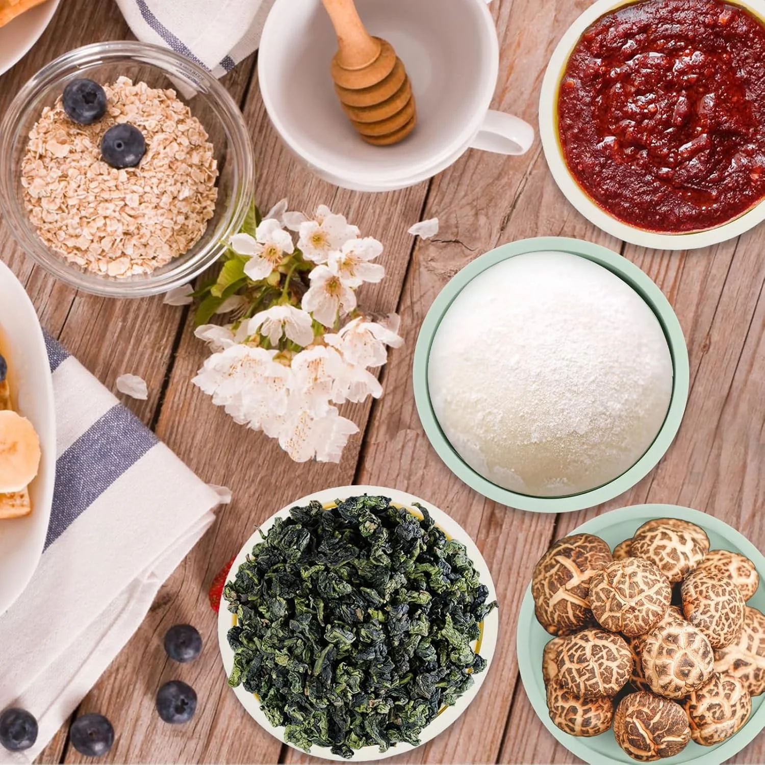 جعبه خمیر پیتزا 4 عددی - ظروف نگهداری پیتزا سیلیکونی قابل انباشت با درب، لوازم کوچک پخت نان، کاسه کمپینگ قابل استفاده مجدد، لوازم جانبی پیتزا برای آشپزخانه