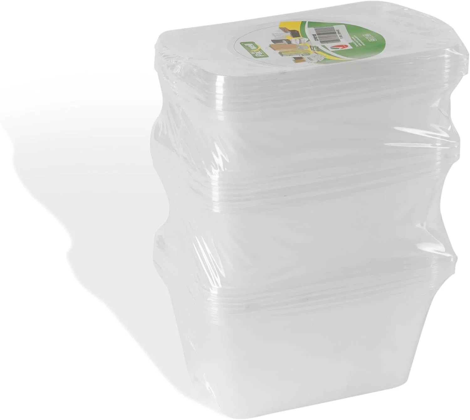 ست ظروف مستطیلی مایکروویو پک‌ول، 500 میلی‌لیتر، 750 میلی‌لیتر، 1000 میلی‌لیتر همراه با درب، 15 عدد، 5 عدد از هر کدام