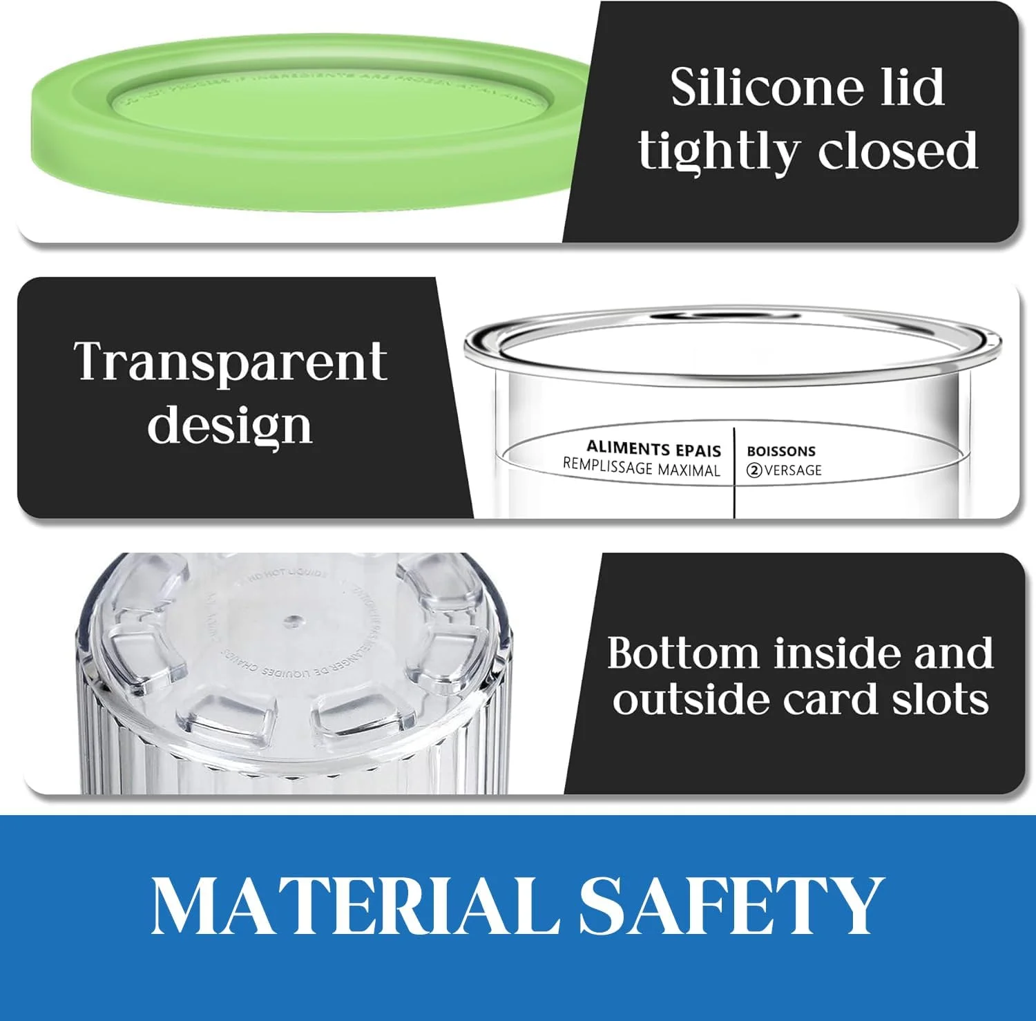 ظروف و درب های Creami برای Ninja - بسته 4 عددی 24 اونسی Deluxe 11-in-1، ظروف بستنی خامه ای، فنجان، شیشه، وان، قوطی، ست، ظرف اسموتی سازگار با دستگاه بستنی ساز NC501 NC500 Series Creamer