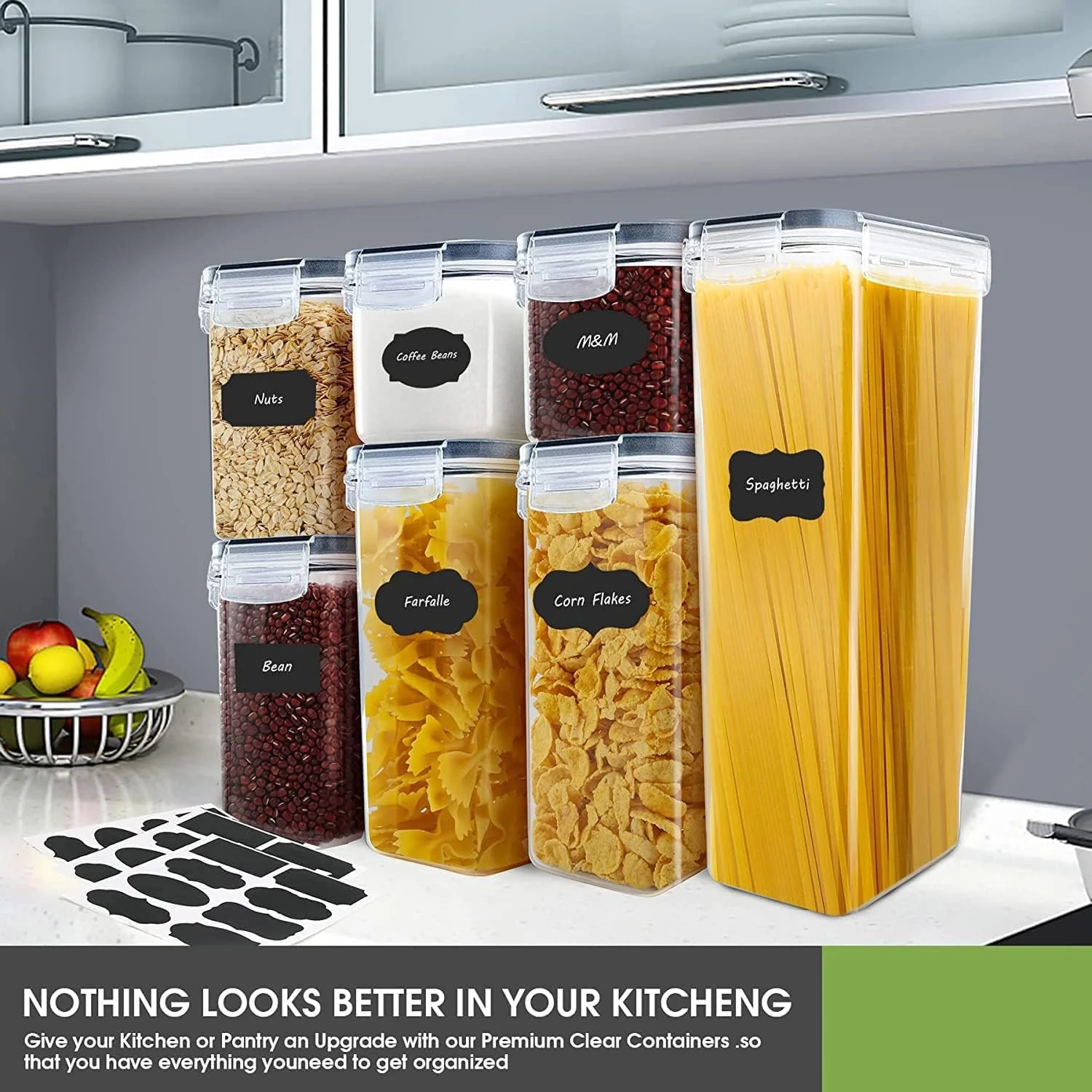 ظروف نگهداری مواد غذایی درب دار TYCOM - ست 7 عددی ظروف نگهداری غلات و مواد غذایی خشک Wildone با درب های قفل شونده آسان، برای سازماندهی و نگهداری مواد غذایی در آشپزخانه ظروف نگهداری مواد غذایی درب دار TYCOM - ست 7 عددی ظروف نگهداری غلات و مواد غذایی خشک Wildone با درب های قفل شونده آسان، برای سازماندهی و نگهداری مواد غذایی در آشپزخانه