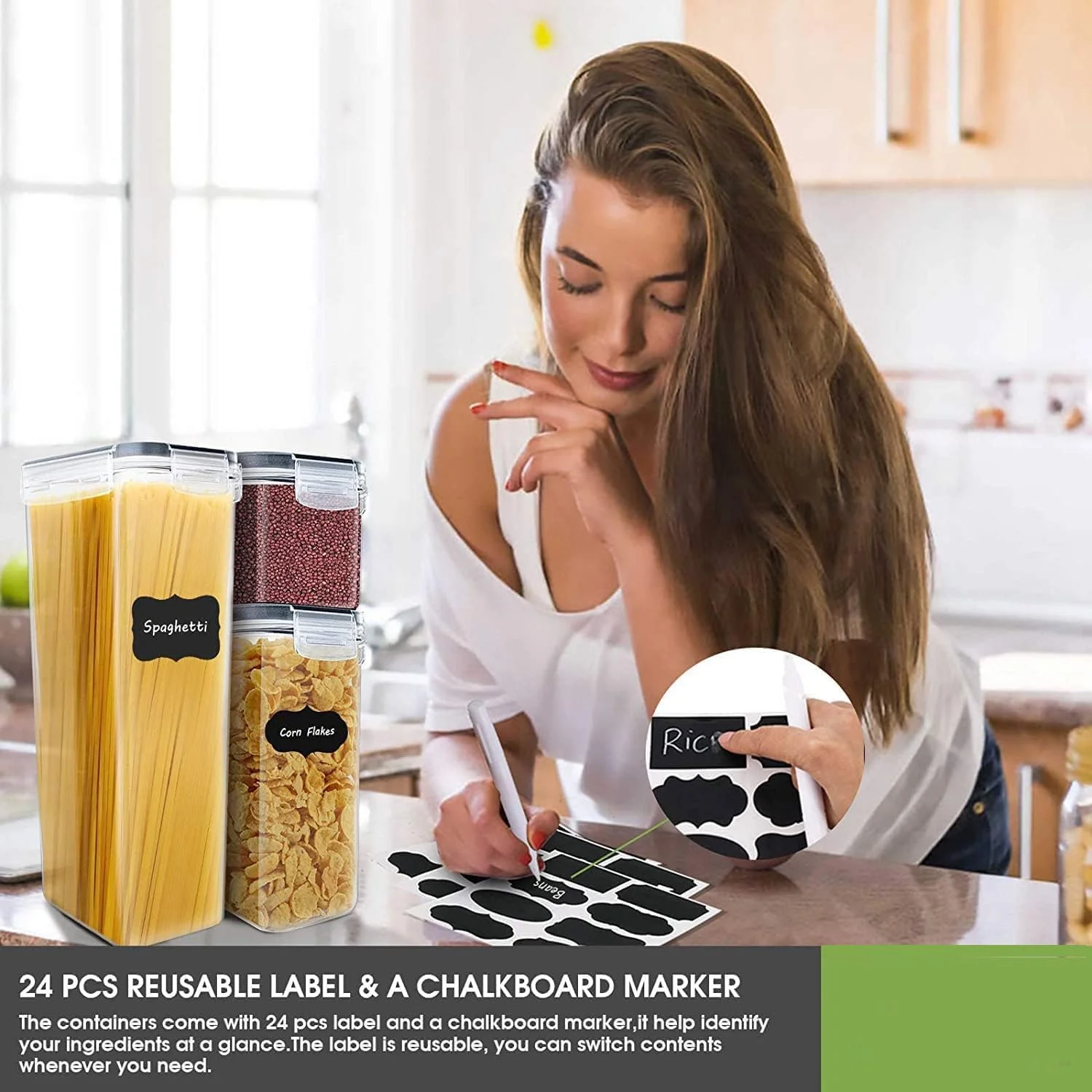 ظروف نگهداری مواد غذایی درب دار TYCOM - ست 7 عددی ظروف نگهداری غلات و مواد غذایی خشک Wildone با درب های قفل شونده آسان، برای سازماندهی و نگهداری مواد غذایی در آشپزخانه ظروف نگهداری مواد غذایی درب دار TYCOM - ست 7 عددی ظروف نگهداری غلات و مواد غذایی خشک Wildone با درب های قفل شونده آسان، برای سازماندهی و نگهداری مواد غذایی در آشپزخانه