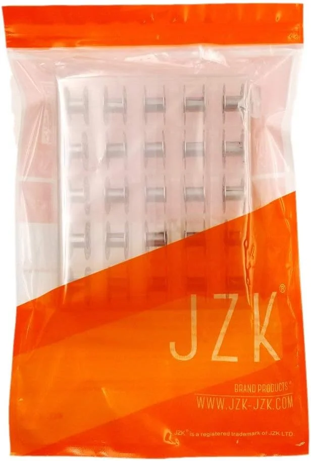 ماسوره فلزی JZK 25 عددی به همراه جعبه برای چرخ خیاطی خانگی استاندارد Brother Singer Bernina Pfaff Elna Babylock Kenmore Juki ماسوره فلزی JZK 25 عددی به همراه جعبه برای چرخ خیاطی خانگی استاندارد Brother Singer Bernina Pfaff Elna Babylock Kenmore Juki