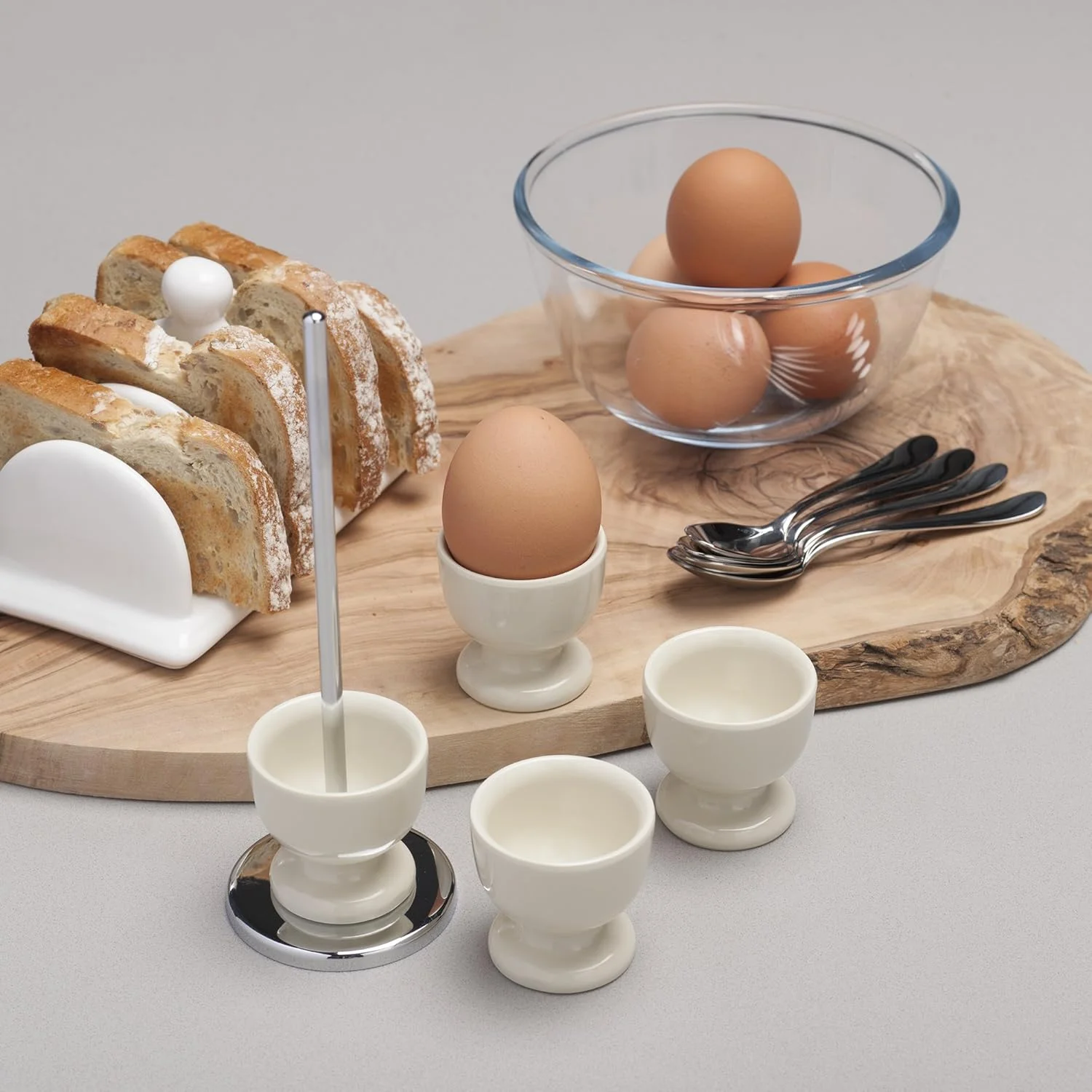 زیل G277C ست 4 تایی جا تخم مرغی استند دار، به همراه استند کرومی برای نگهداری و حمل، کرم