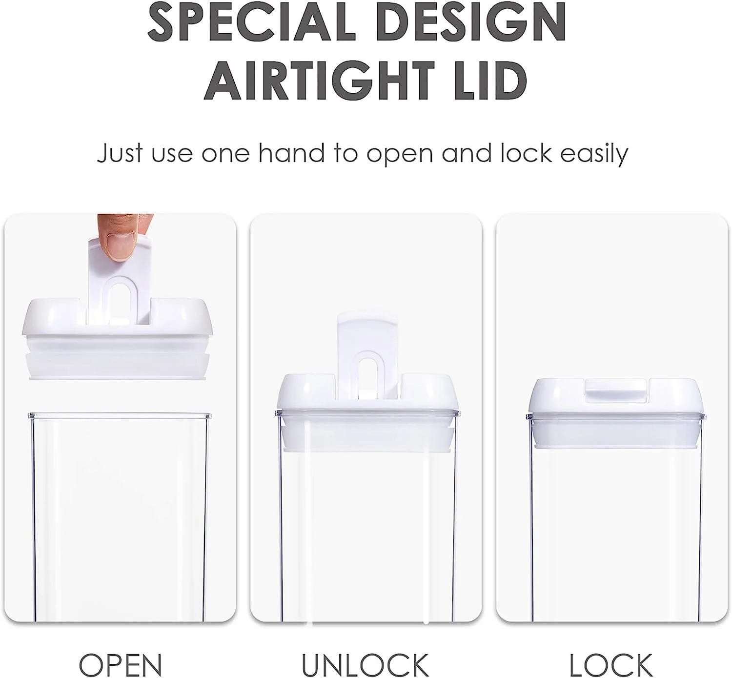 ظروف نگهداری پاستا THE WHITE SHOP، بسته 4 عددی، ظروف شفاف و درب دار برای سازماندهی آشپزخانه، سازماندهی و نگهداری مواد غذایی در کابینت، ایده آل برای اسپاگتی، پاستا و نودل، 1.9 لیتر