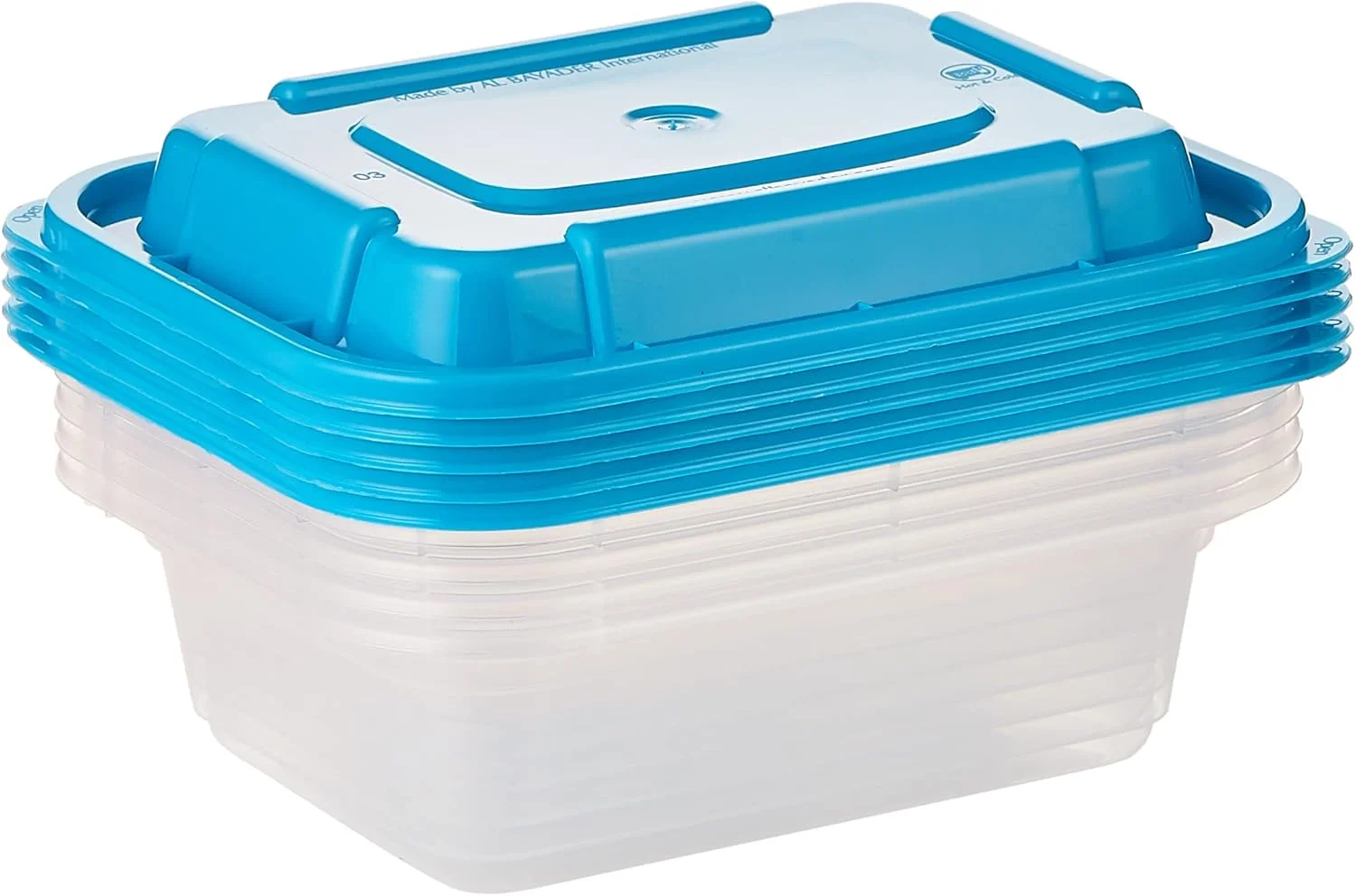 ست ظروف نگهدارنده شفاف پلاستیکی سرگرم کننده با درب فیروزه ای، 350 میلی لیتر، 5 عدد، ظروف آماده سازی غذا، ظروف پلاستیکی، ضد نشت، قابل استفاده در فریزر، مایکروویو و ماشین ظرفشویی، سازمان دهنده آشپزخانه (بسته 5 عددی)