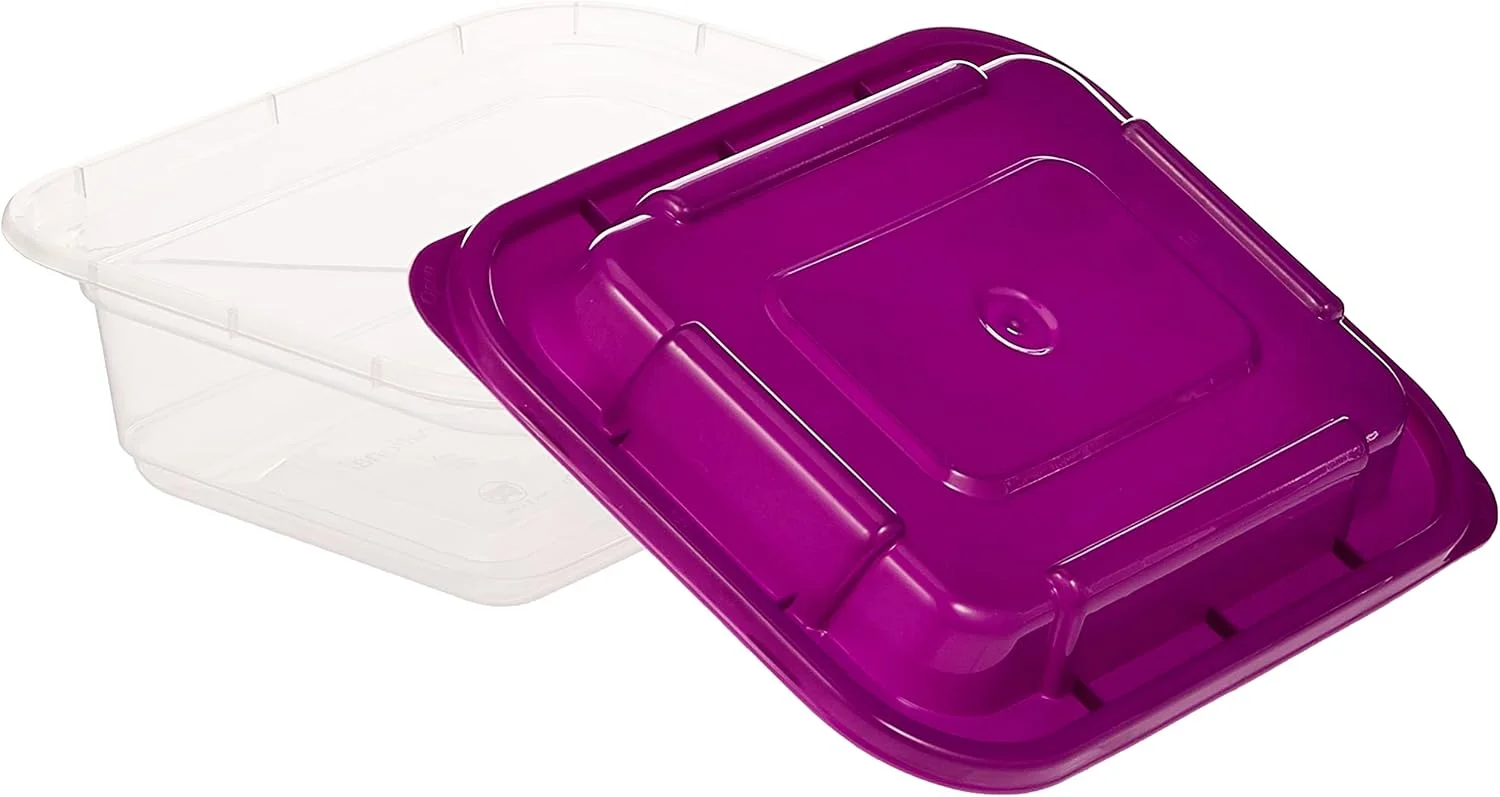 ست 5 تایی ظروف نگهدارنده پلاستیکی شفاف با درب آلویی، 350 میلی لیتر، ظروف آماده سازی غذا، ضد نشت، قابل استفاده در فریزر، مایکروویو و ماشین ظرفشویی، سازمان دهنده آشپزخانه