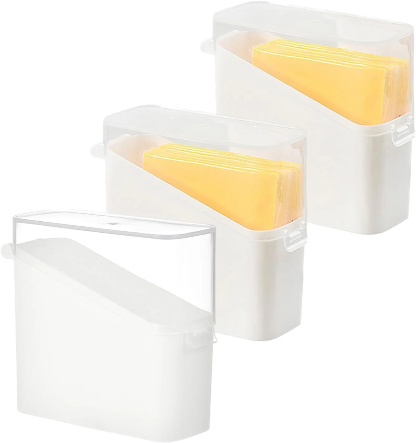 ظرف نگهداری پنیر ورقه ای TERRIFI، بسته 3 عددی، سازمان دهنده پلاستیکی نگهداری پنیر، ظرف پنیر برای یخچال، نگهدارنده پنیر، محافظ پنیر (3 عدد)