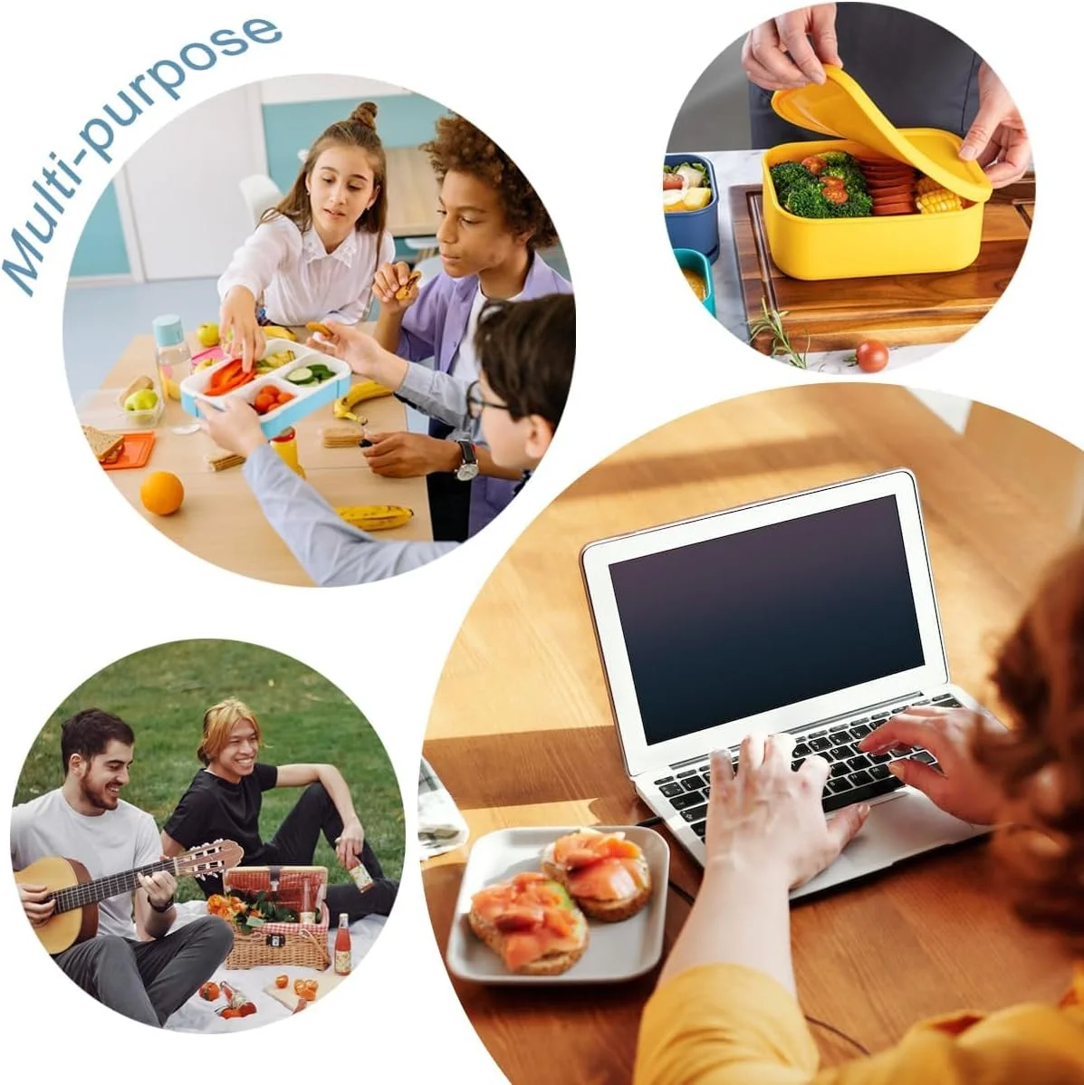 ست 3 تایی ظروف نگهداری غذا سیلیکونی سخت TERRIFI، جعبه ناهار بنتو 2300 میلی لیتری با درب های هواگیر، ظروف فریزر برای ناهار، مسافرت ست 3 تایی ظروف نگهداری غذا سیلیکونی سخت TERRIFI، جعبه ناهار بنتو 2300 میلی لیتری با درب های هواگیر، ظروف فریزر برای ناهار، مسافرت