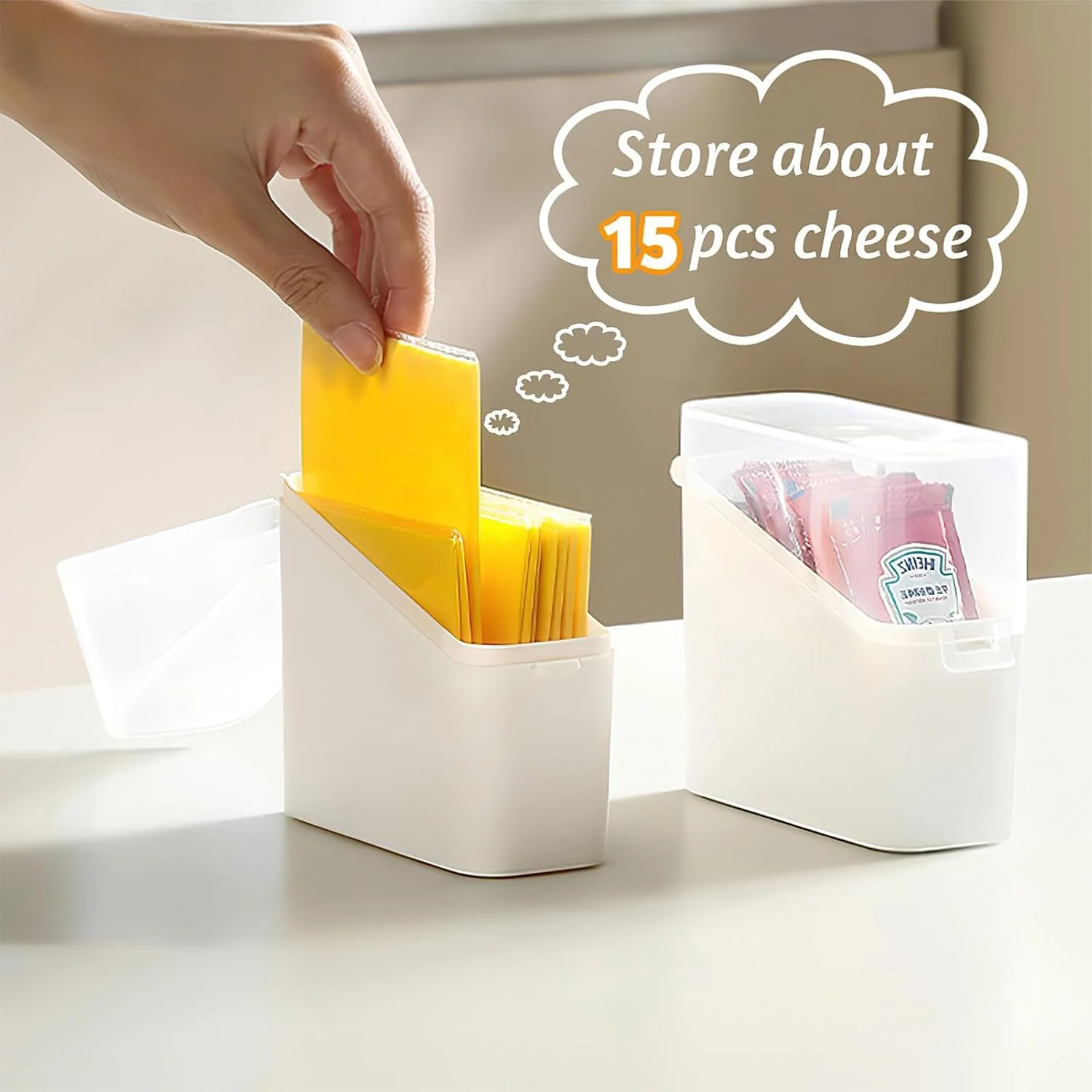 ظرف نگهداری پنیر ورقه ای TERRIFI، بسته 3 عددی، سازمان دهنده پلاستیکی نگهداری پنیر، ظرف پنیر برای یخچال، نگهدارنده پنیر، محافظ پنیر (3 عدد)