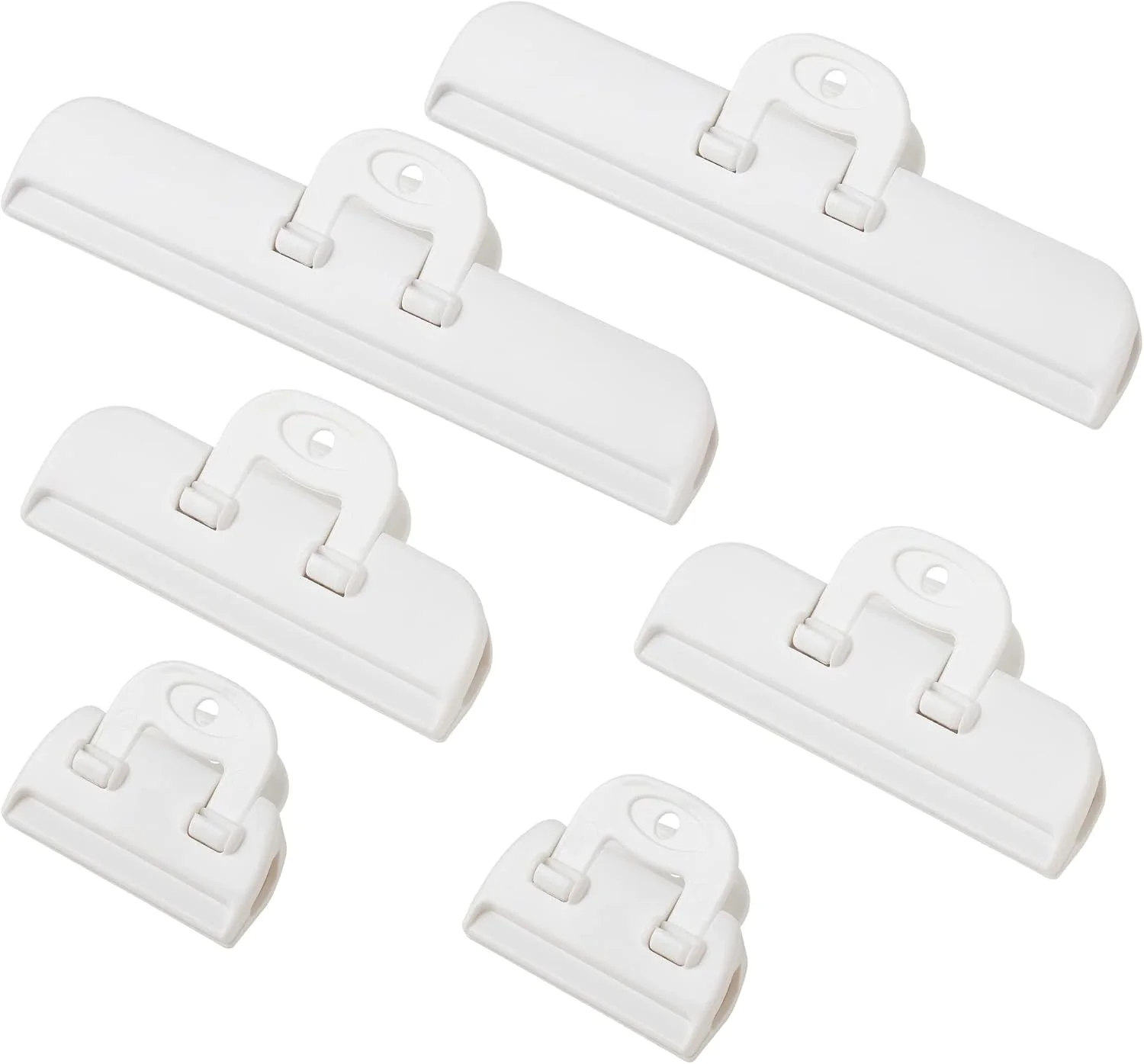 گیره های چیپس TERRIFI، گیره های کیسه، گیره های کیسه مواد غذایی، گیره های چیپس سنگین، گیره های کیسه تنقلات و کیسه های مواد غذایی، گیره های بزرگ کیسه برای نگهداری مواد غذایی، برای کیسه های نان، کیسه های تنقلات و کیسه های مواد غذایی (6 عدد، سفید)