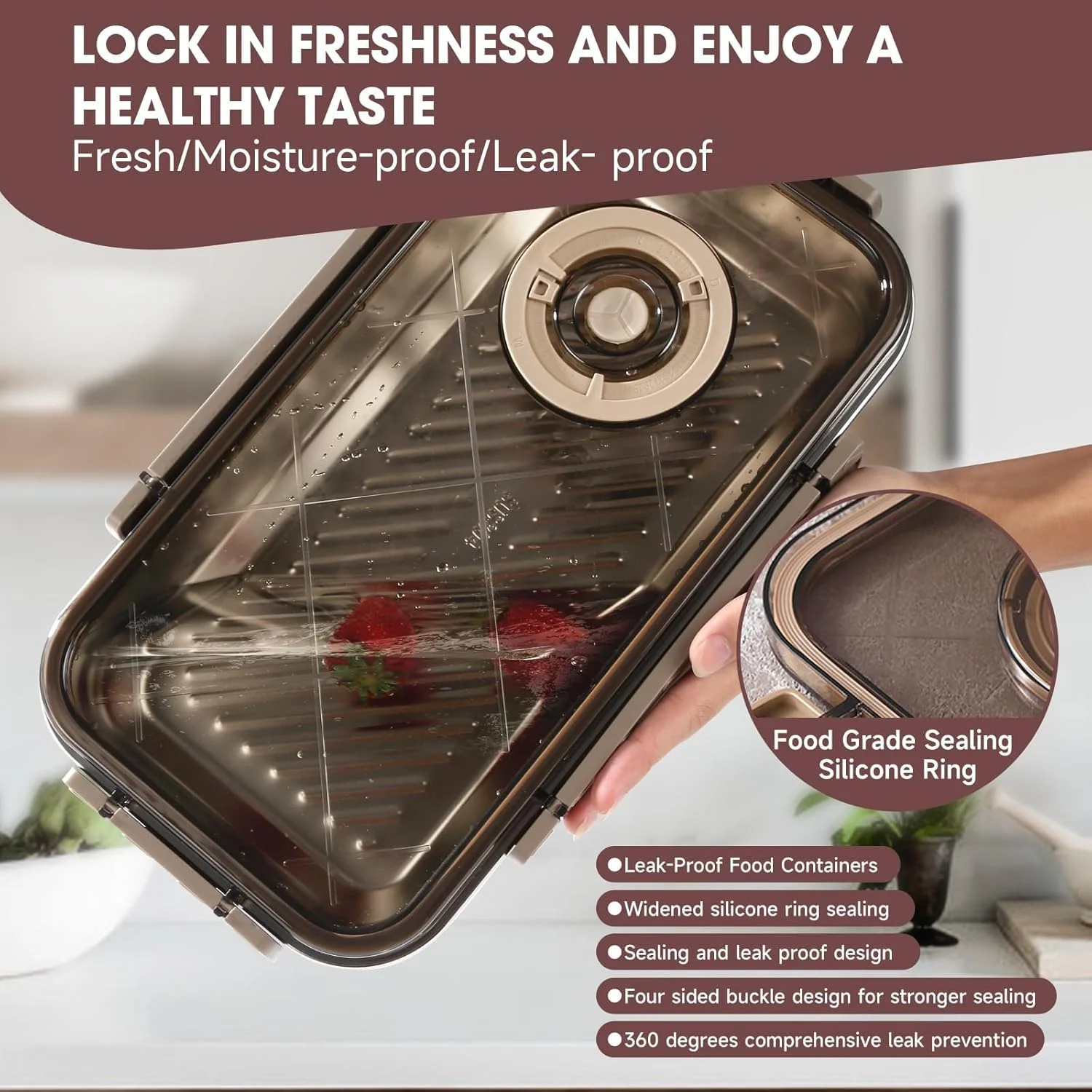 ظروف کیمچی TERRIFI، ظروف بزرگ نگهداری مواد غذایی درب دار، ست نگهداری مواد غذایی آشپزخانه، کاسه های استیل ضد زنگ قابل استفاده مجدد برای خانه، مسافرت، کار، مهمانی، باقیمانده غذا (203OZ+128OZ+74OZ)