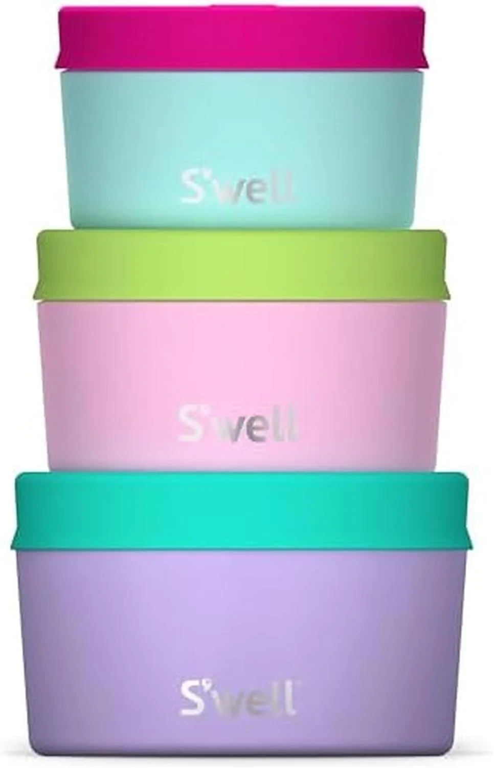 S'well Stainless Steel Food Canister Set Of Three 10 ounces, 16 ounces and 24 ounces Pastel Paradise Single-Walled Durable Construction BPA-Free