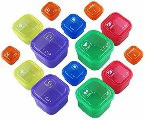 ظروف کنترل وعده غذایی SYOSI، ظروف فیکس 21 روزه و برنامه غذایی، کیت جعبه های مینی پلاستیکی کنترل وعده غذایی برای کاهش وزن، ظروف وعده غذایی Beachbody با دستور غذا (چند رنگ)