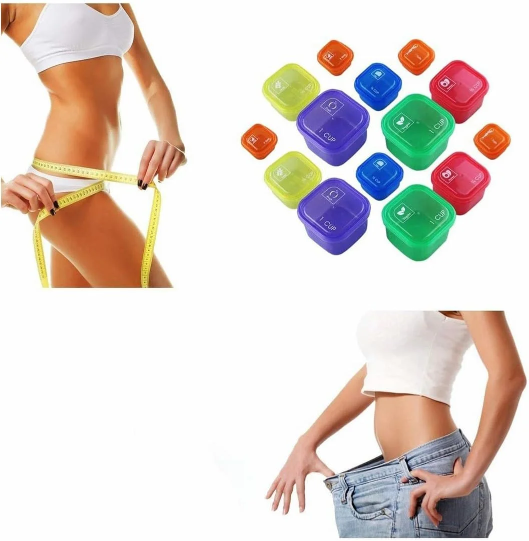 ظروف کنترل وعده غذایی SYOSI، ظروف فیکس 21 روزه و برنامه غذایی، کیت جعبه های مینی پلاستیکی کنترل وعده غذایی برای کاهش وزن، ظروف وعده غذایی Beachbody با دستور غذا (چند رنگ)