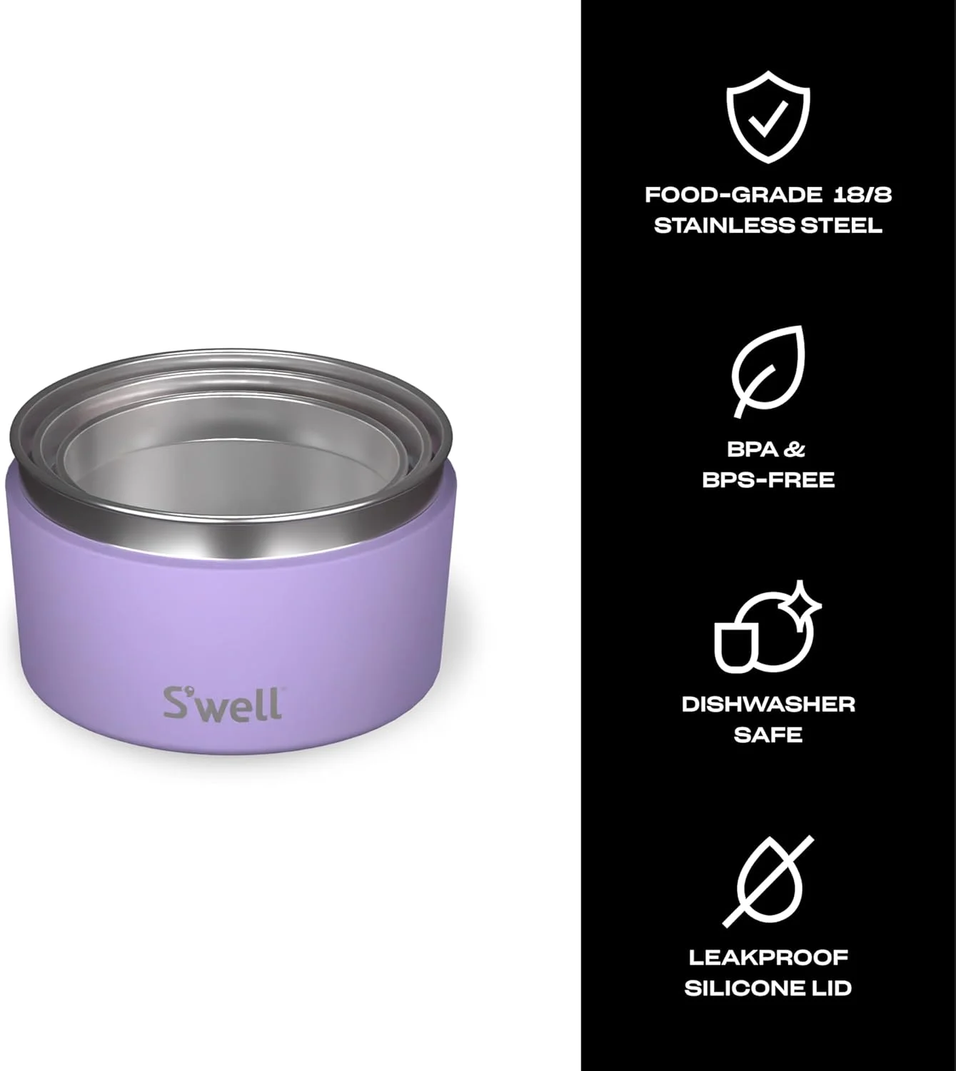 S'well Stainless Steel Food Canister Set Of Three 10 ounces, 16 ounces and 24 ounces Pastel Paradise Single-Walled Durable Construction BPA-Free