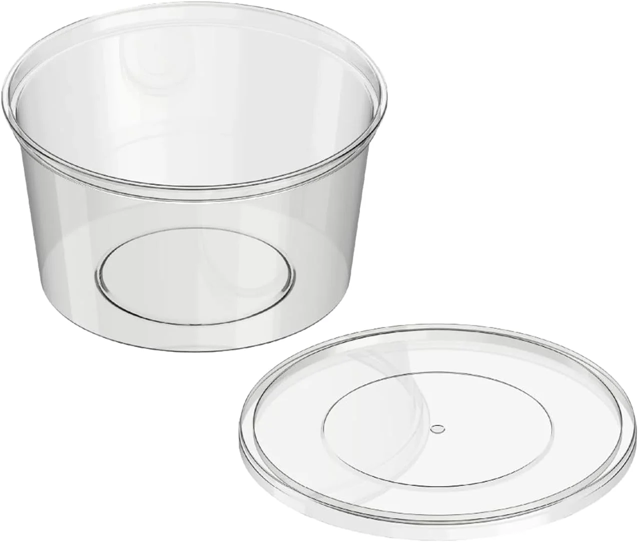 ظرف یکبار مصرف پلاستیکی سانی یور برایت چویس، ظرف غذای گرد مایکروویوی با درب 500 میلی لیتر شفاف، 10 عدد