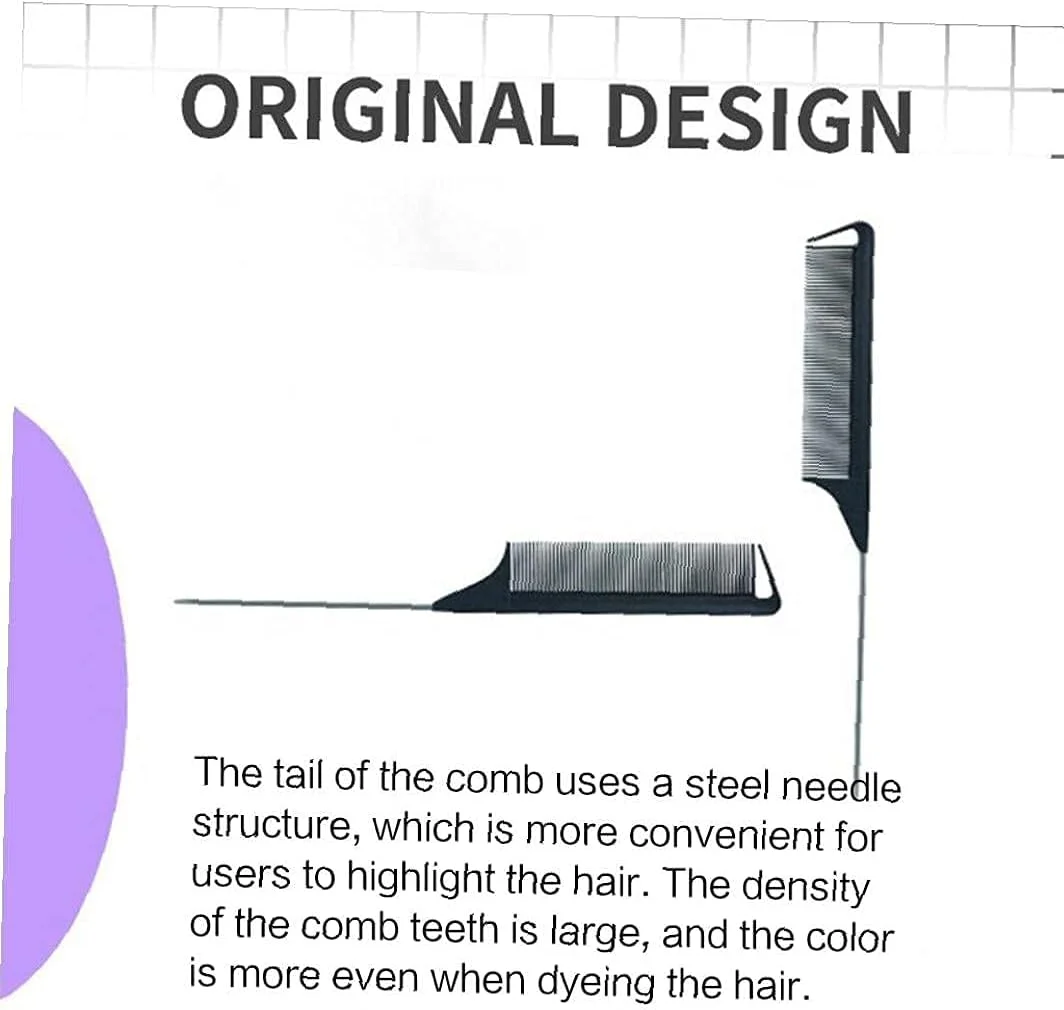 شانه ZJCQA، شانه های جداکننده مو دم موشی، شانه نوک تیز ظریف مقاوم در برابر حرارت ابزارهای حرفه ای مشکی برای بافت مو آرایشگری مد