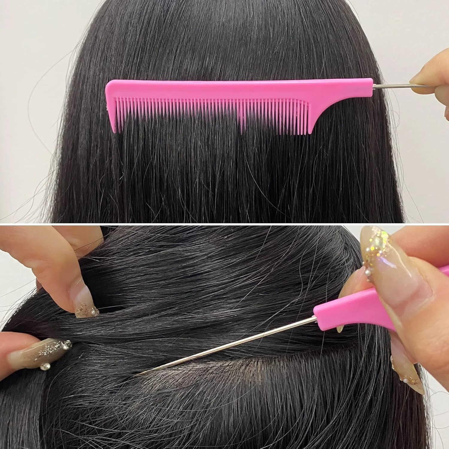 zYoung شانه مو دم موشی 20 عددی، شانه های دم موشی جداکننده، شانه دندانه ریز پوش دهنده، شانه فلزی مو، مجموعه شانه های باز کننده گره مو برای زنان