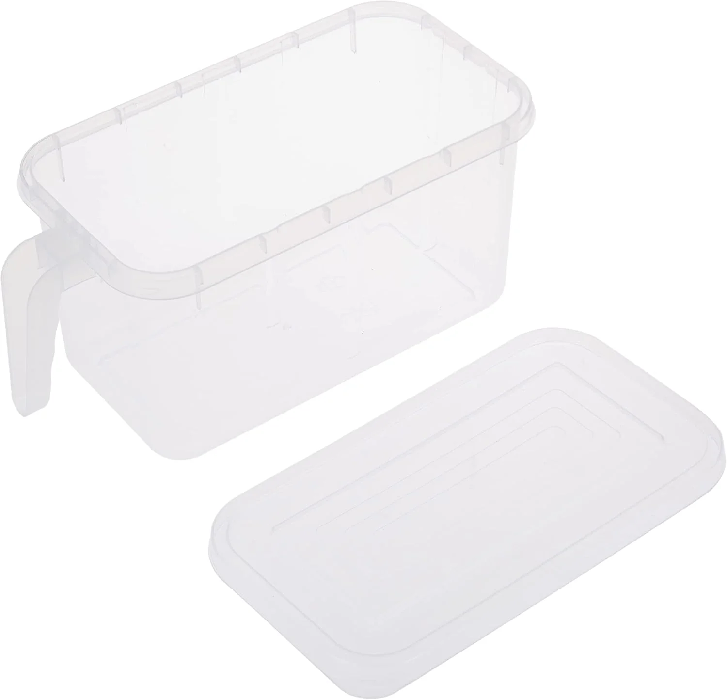 ظروف نگهداری مواد غذایی بزرگ پلاستیکی، ظروف نگهداری میوه و مواد غذایی قابل چیدن در یخچال با دسته 4.7 لیتری (3 عدد)