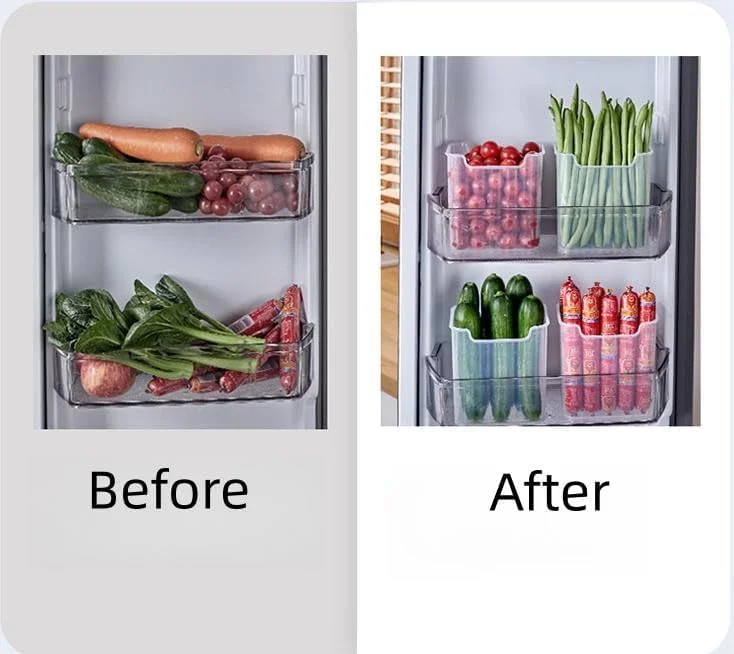 جعبه نگهداری درب جانبی یخچال، ست 3 عددی سطل های یخچال و فریزر، ظروف پلاستیکی برای نگهداری مواد غذایی، نگهدارنده نوشیدنی و سازمان دهنده انبار - ایده آل برای فضای درب یخچال