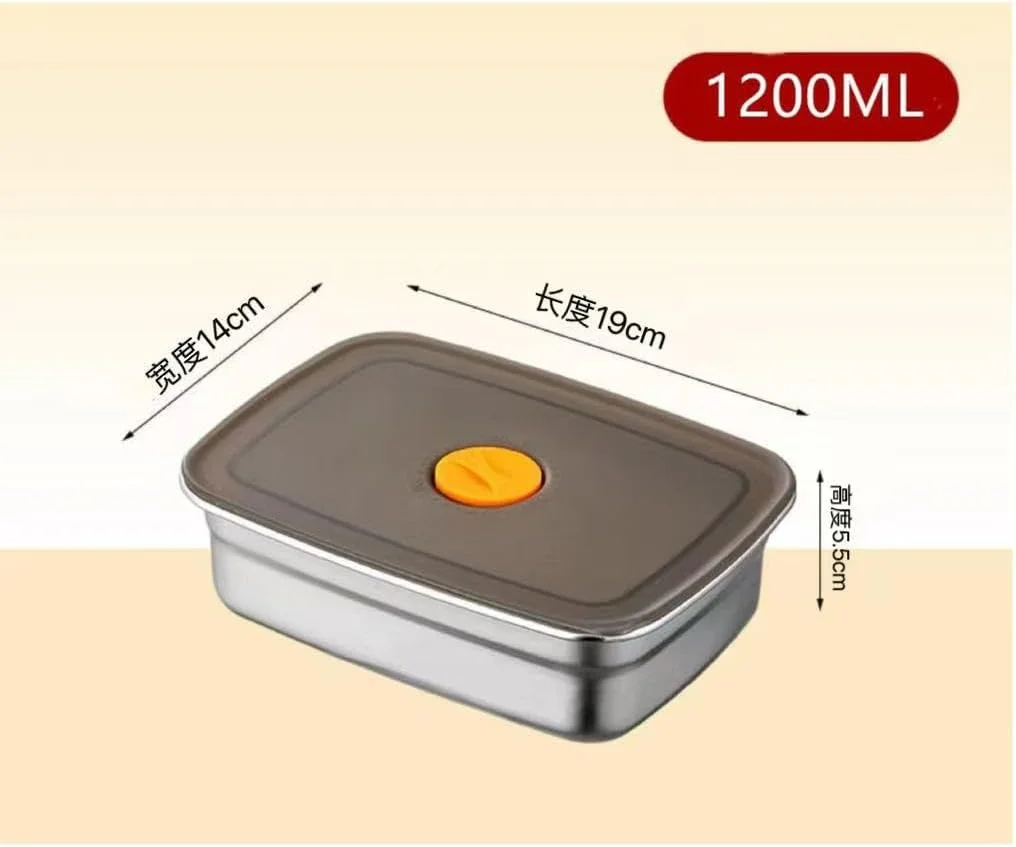 ظروف نگهداری غذا، ست ظروف غذا با درب های ضد نشت و هوا، ظروف استیل ضد زنگ فریزر، جعبه ناهار بنتو هوا برای آماده سازی غذا، میوه، میان وعده، فریزر (4 عدد 40oz+50oz)