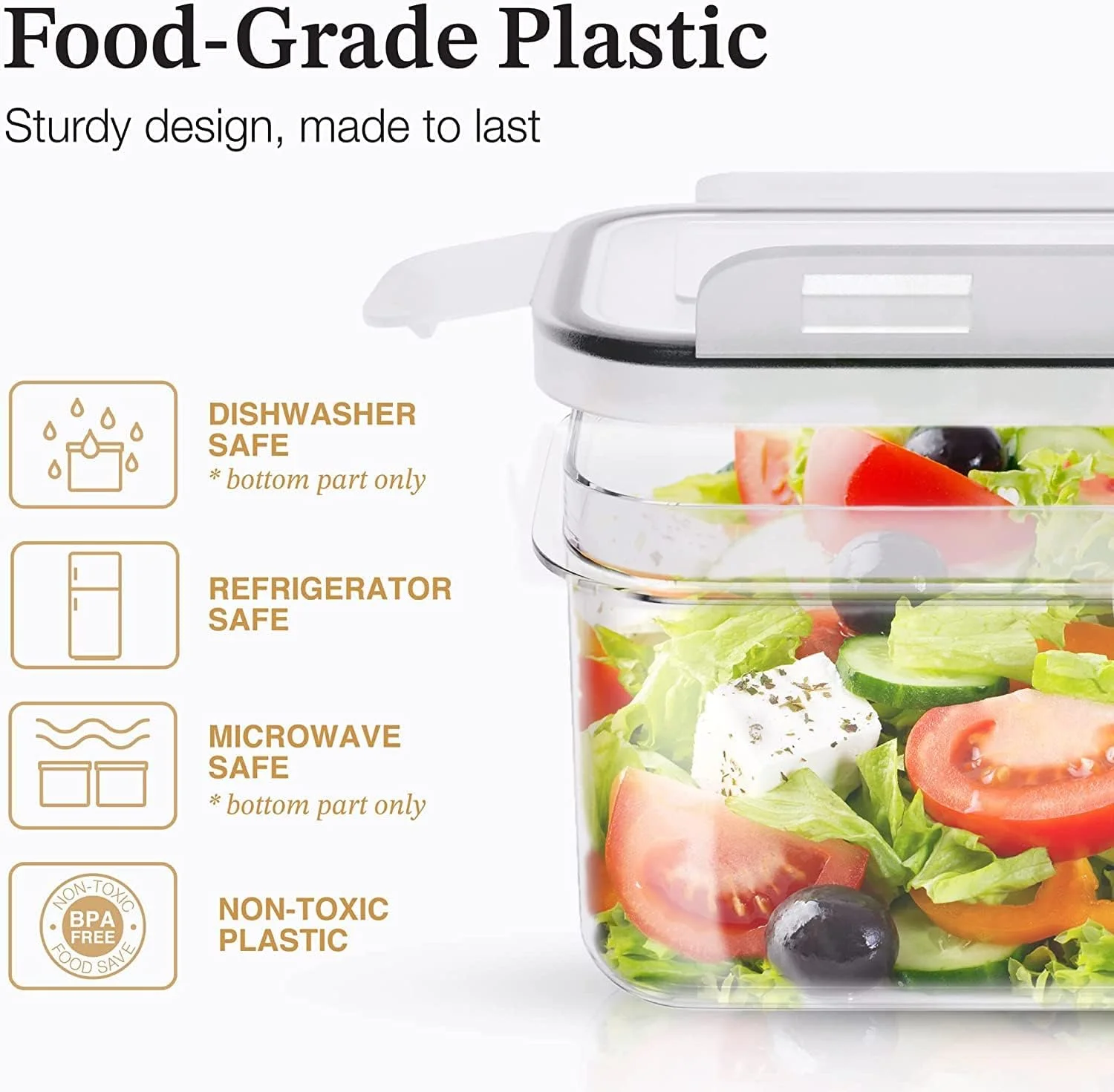 Valuxe Food Storage Containers | 24pcs Airtight Stackable Plastic Kitchen Containers & Storage Set | BPA Free Dishwasher & Freezer Safe