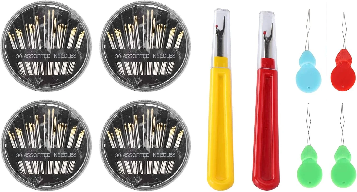 Junluck Hand Needle Thread Remover Sewing Tools Set Elderly Automatic Threader Elderly Automatic Sewing Handwork for Embroidery