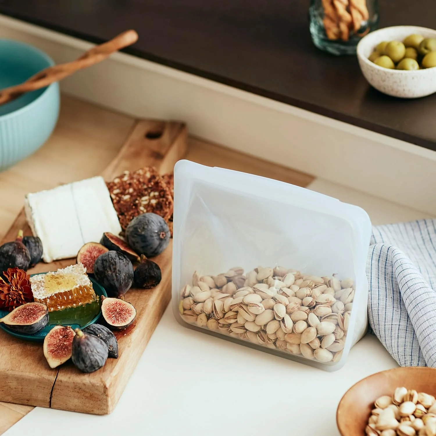 کیسه غذای سیلیکونی قابل استفاده مجدد استشر مدل ایستاده STSU00