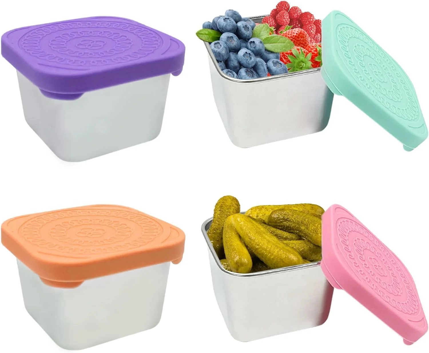 ظروف اسنک استیل ضد زنگ 4 عددی با درب سیلیکونی، ظروف نگهداری غذای فلزی ضد نشت، ظروف ناهار فلزی 6 اونسی، فنجان سس، مناسب برای دفتر کار، مسافرت، مهد کودک، مدرسه، گزینه ایده آل برای هدیه. این جعبه ناهار فلزی می تواند یک انتخاب هدیه ایده آل برای عزیزی باشد که برنامه کاری شلوغی دارد و دوست دارد اسنک های خانگی بیاورد. این نه تنها یک هدیه است، بلکه یک بسته لطف دستی و کاربردی نیز می باشد. ظروف اسنک فلزی همه کاره این مجموعه شامل 4 ظرف اسنک استیل ضد زنگ با درجه مواد غذایی است که هر کدام ظرفیت 6 اونس دارند. آنها دارای درب های سیلیکونی رنگارنگ به رنگ های بنفش، نارنجی، صورتی و آبی روشن هستند. این ظروف برای نگهداری انواع اسنک یا میوه عالی هستند و اطمینان می دهند که تازه و خوشمزه می مانند. مشخصات نام محصول: جعبه اسنک استیل ضد زنگ / جعبه غذا / جعبه ناهار / جعبه بنتو / جعبه چاشنی جنس: استیل ضد زنگ درجه مواد غذایی + سیلیکون درجه مواد غذایی رنگ درب: نارنجی، بنفش، صورتی، آبی روشن اندازه: حدود 3 * 3 * 2 اینچ ظرفیت: تقریبا 6 اونس / 180 میلی لیتر روش تمیز کردن: قابل شستشو با دست، قابل شستشو در ماشین ظرفشویی بسته شامل 4 عدد ظروف اسنک استیل ضد زنگ با درب یادداشت اندازه گیری دستی، خطای جزئی در اندازه.