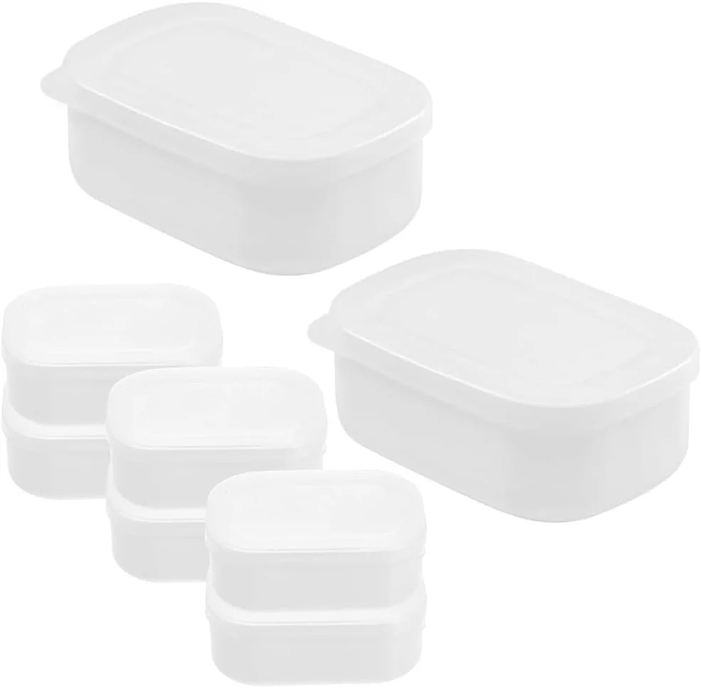 ست 8 عددی جعبه فریزر قابل استفاده مجدد، ظرف غذای قابل حمل و چیده شدن در یخچال، مناسب برای برنج، میوه، سازماندهی آشپزخانه، آماده سازی غذا