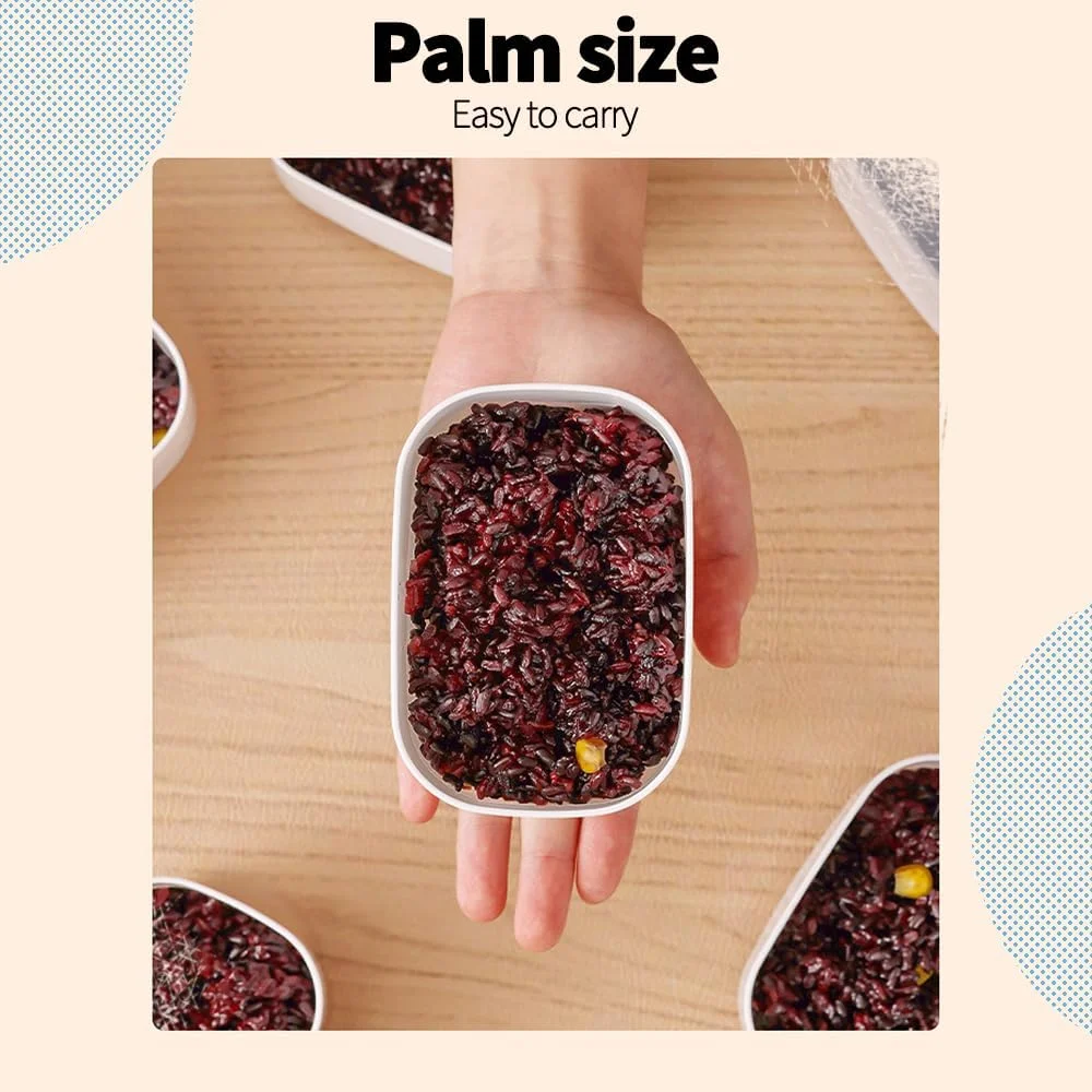 ست 8 عددی جعبه فریزر قابل استفاده مجدد، ظرف غذای قابل حمل و چیده شدن در یخچال، مناسب برای برنج، میوه، سازماندهی آشپزخانه، آماده سازی غذا